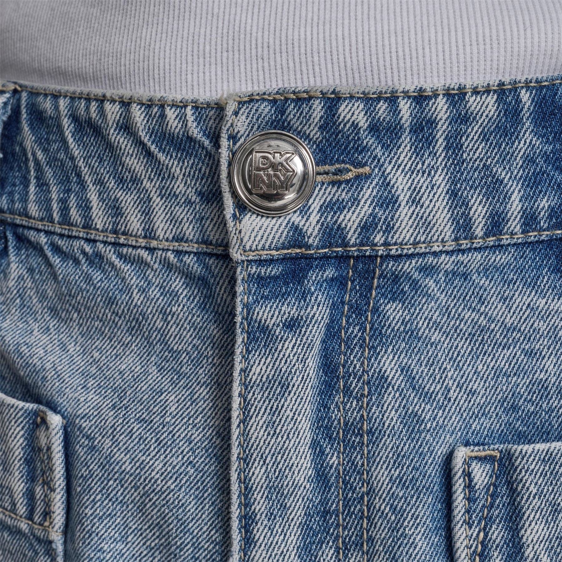 DKNY Jeans High Rise A Line Patch Pocket Shorts