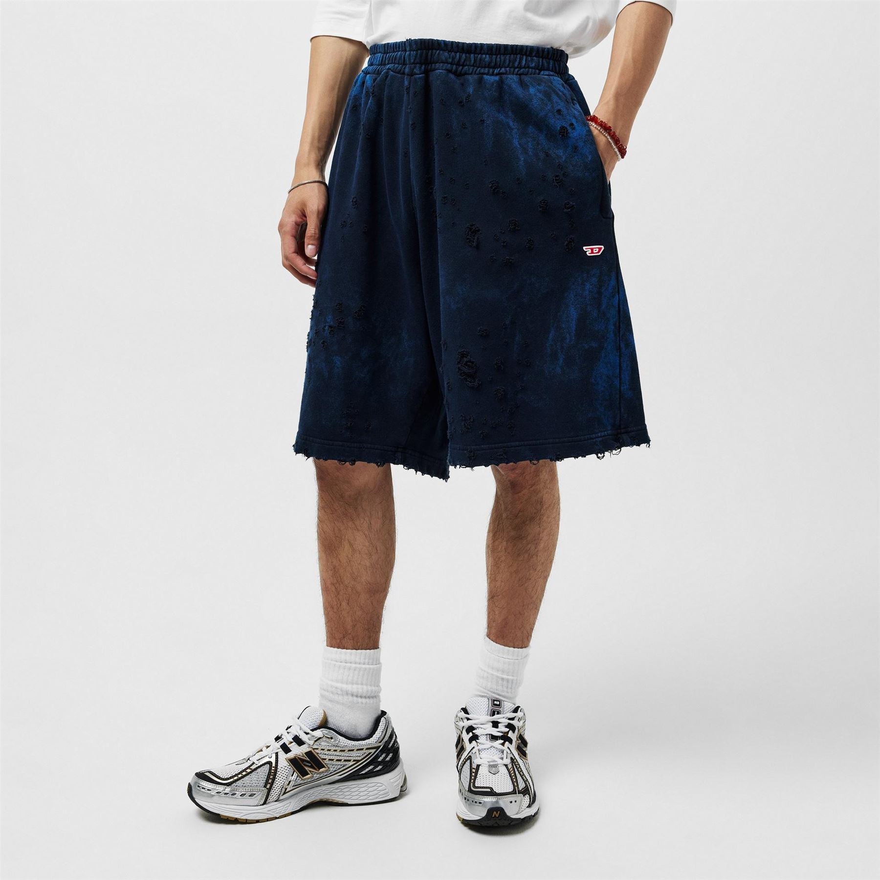 Diesel Distressed Acid Wash Shorts