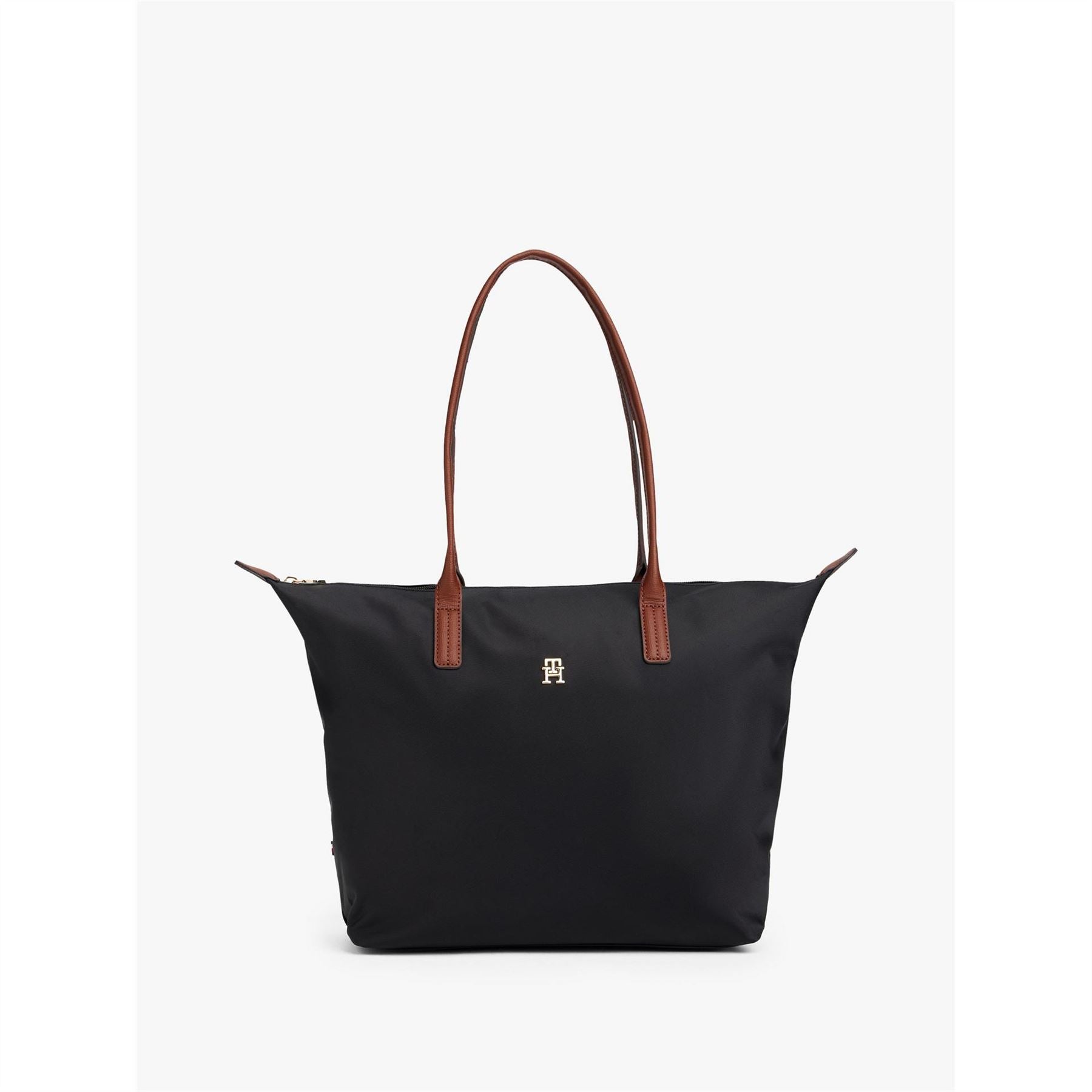 Tommy Hilfiger Popette Trapezoid Shape Tote Bag with Gold Tone Hardware