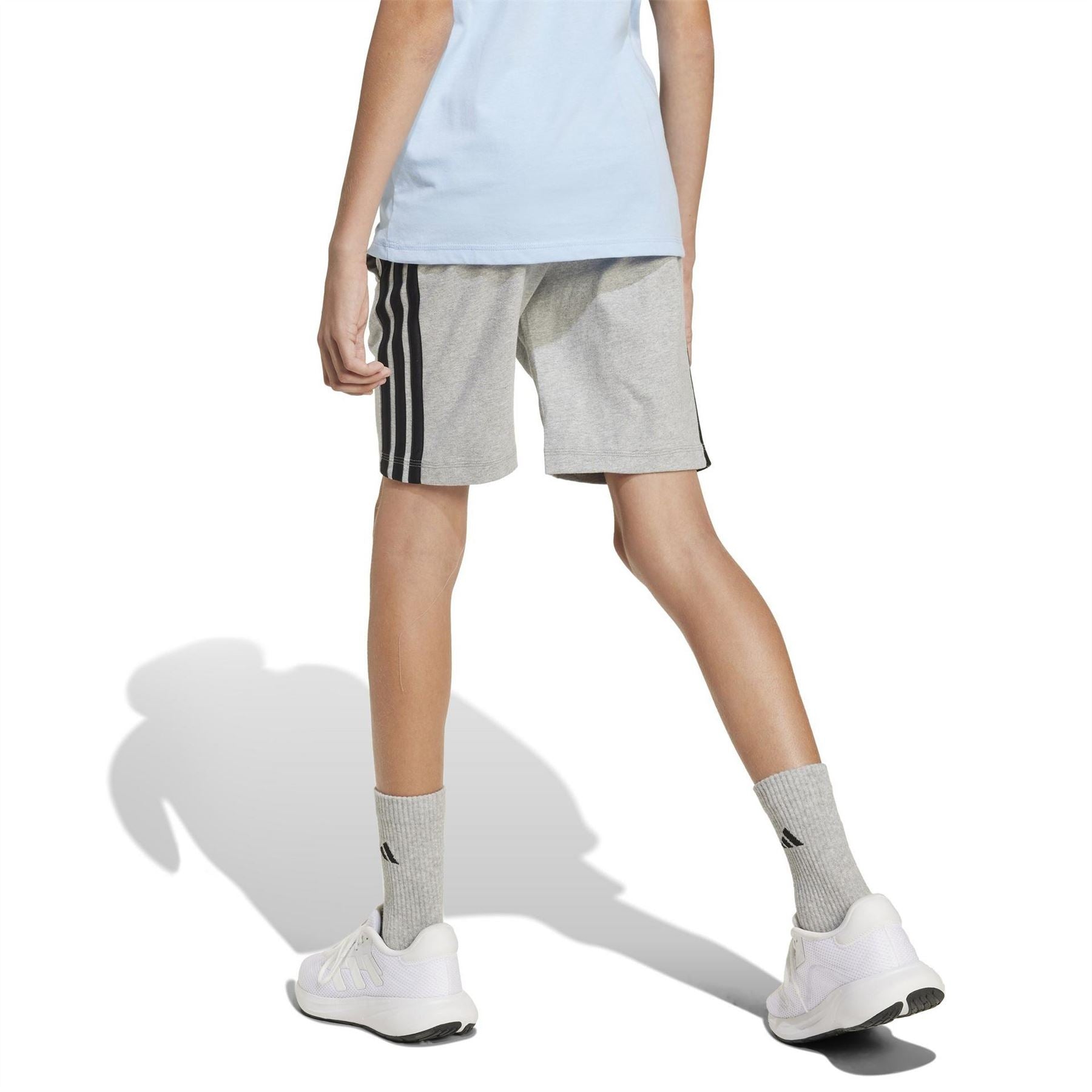 adidas Essentials 3 Stripe Jersey Short Juniors