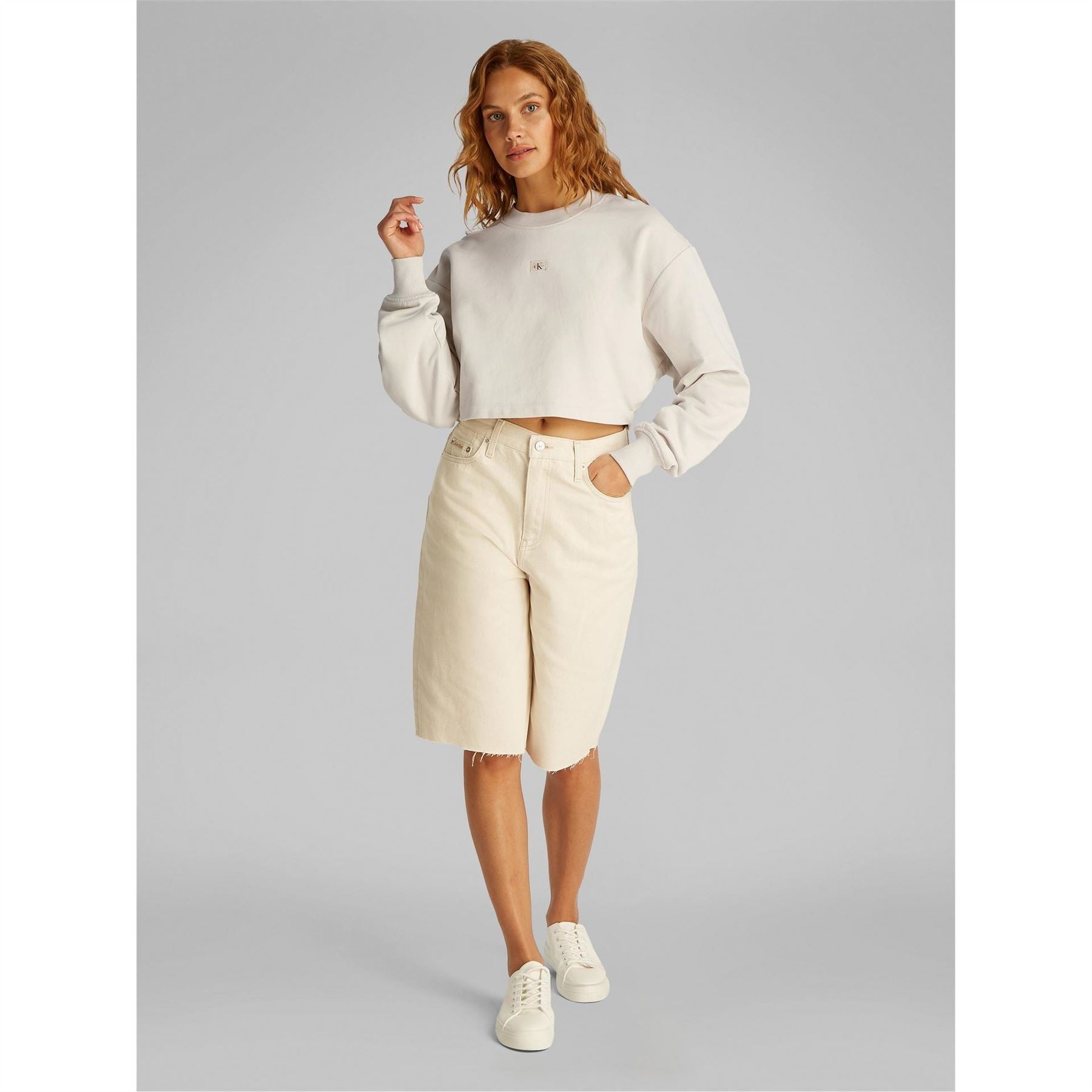 Calvin Klein Jeans Cropped Relaxed Fit Sweatshirt