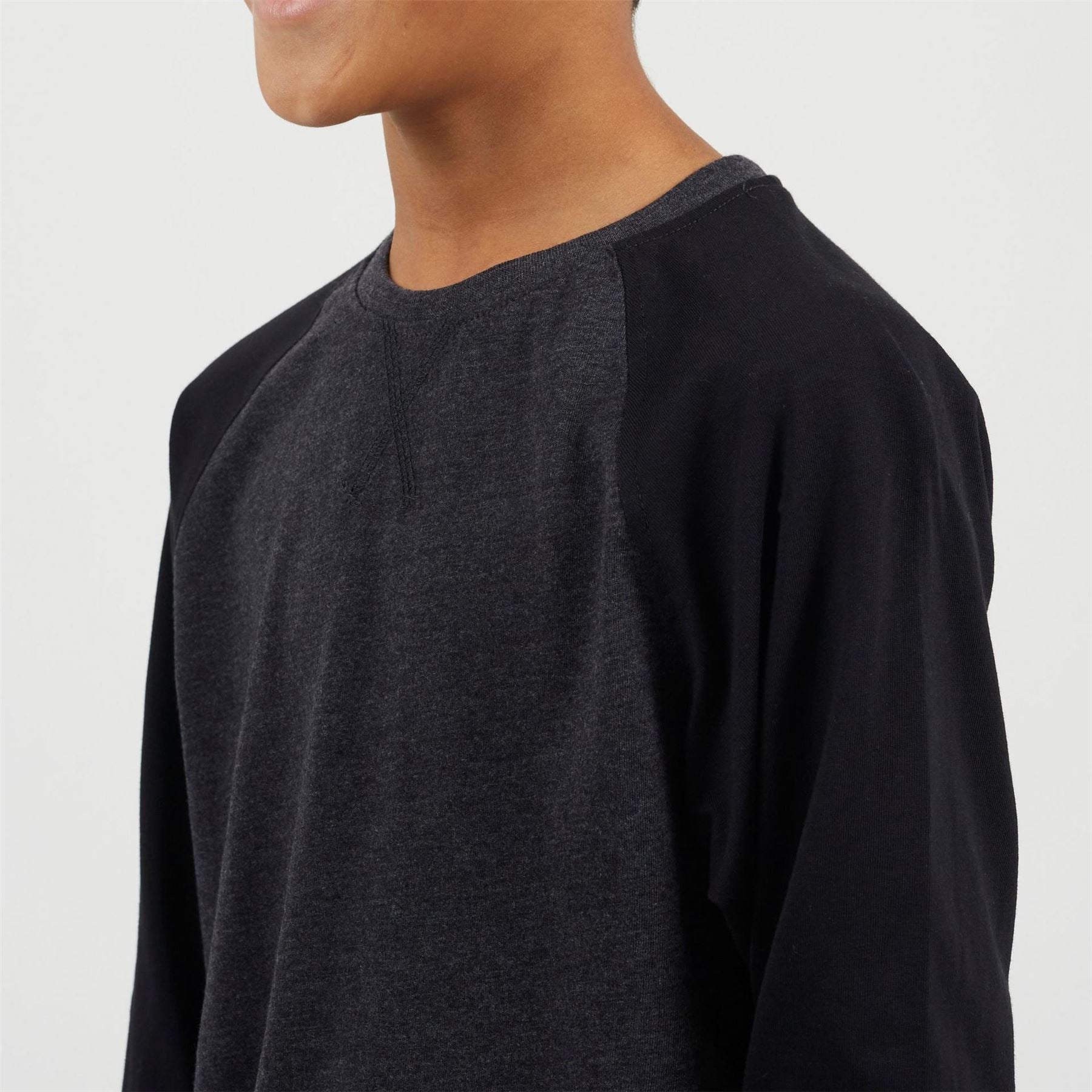 Brave Soul Boys Long Sleeve Crew Neck Tee With Contrast Raglan Sleeves