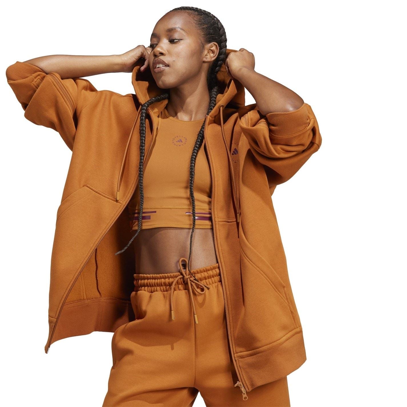 adidas Oversize Drop Shoulder Hooded Sweatshirt