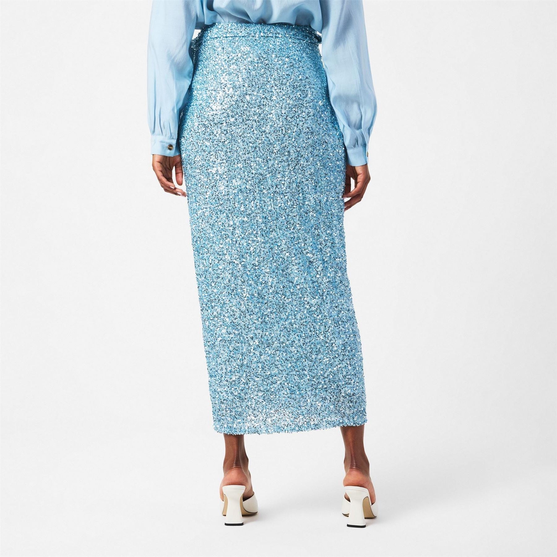 Never Fully Dressed Blue Sequin Jaspre Skirt