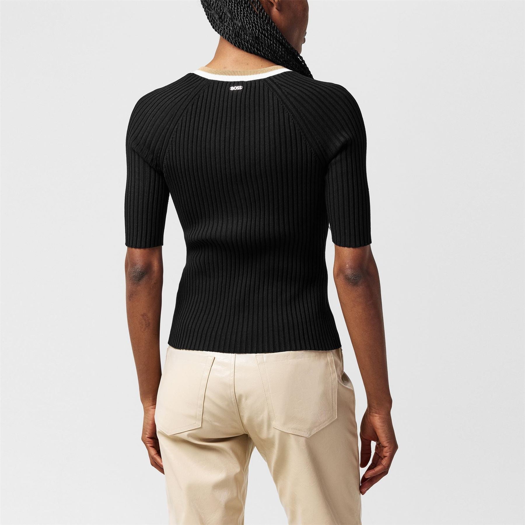 Boss Ficini Knitted Top, Timeless Ribbed Design
