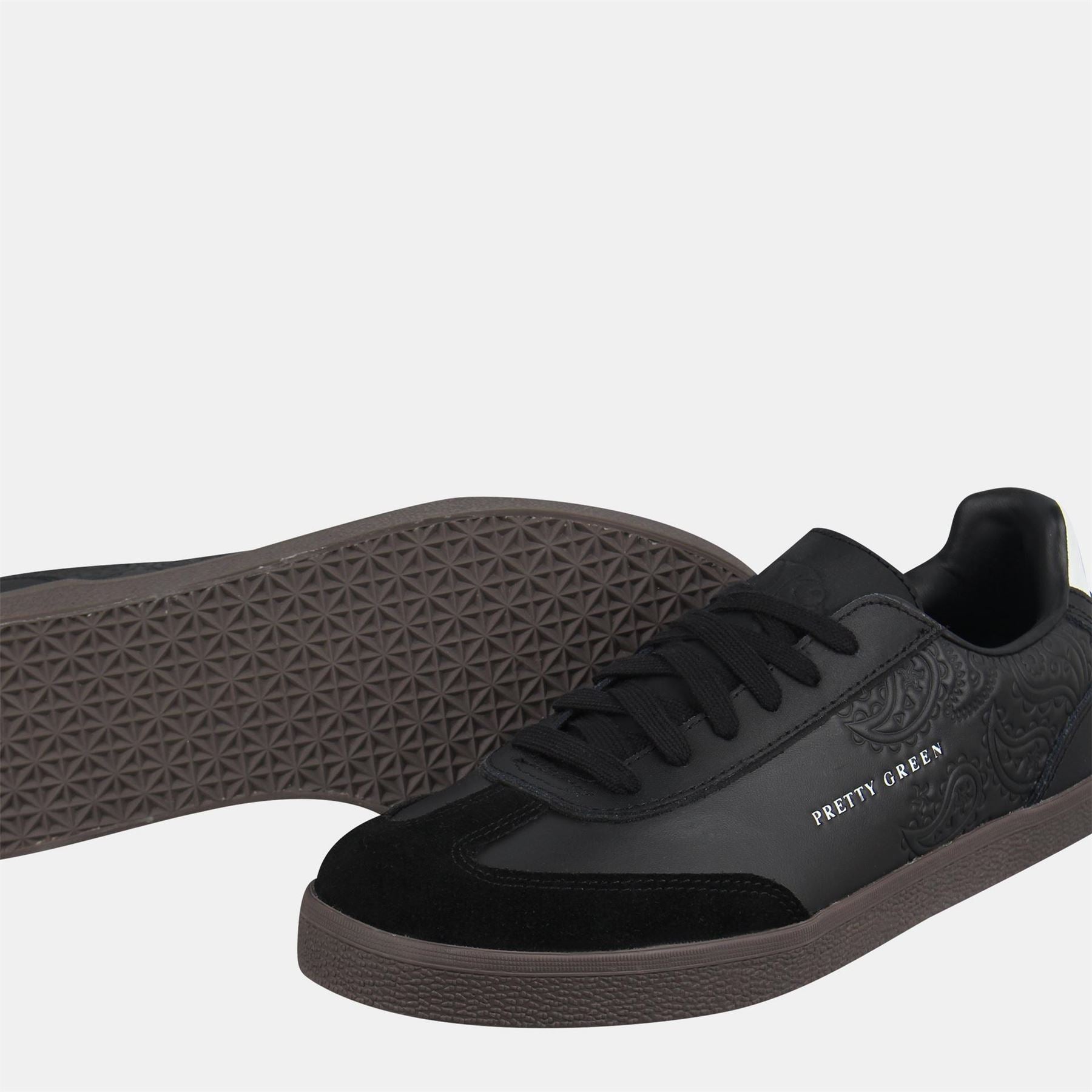 Pretty Green Moorgate Leather Court Trainers