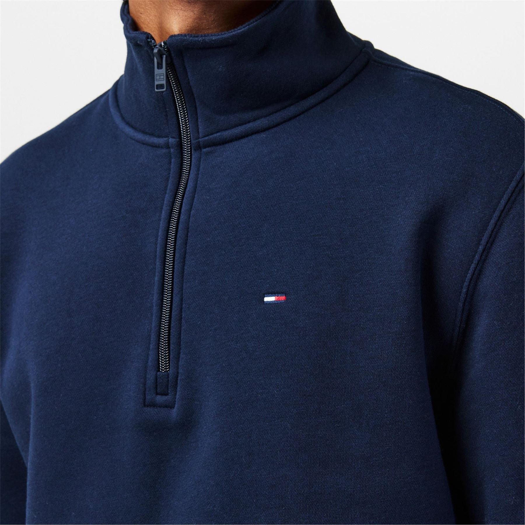 Tommy Jeans Flag Graphic Zip Neck Long Sleeve Sweatshirt