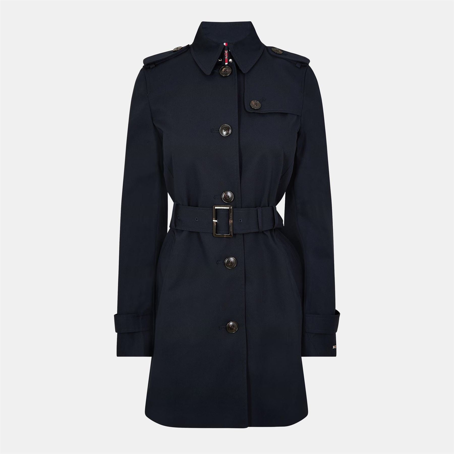 Tommy Hilfiger Single Breasted Cotton Long Sleeve Trench Coat