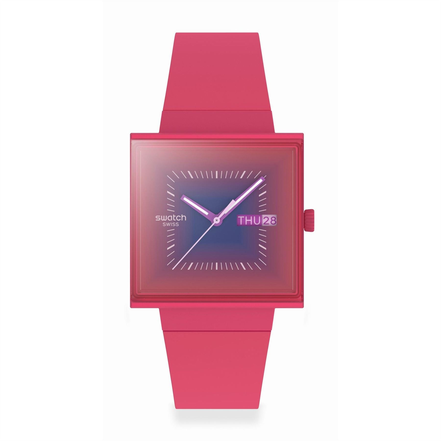 Swatch Squarely 53 Fashion Rubber Bracelet Analogue Watch