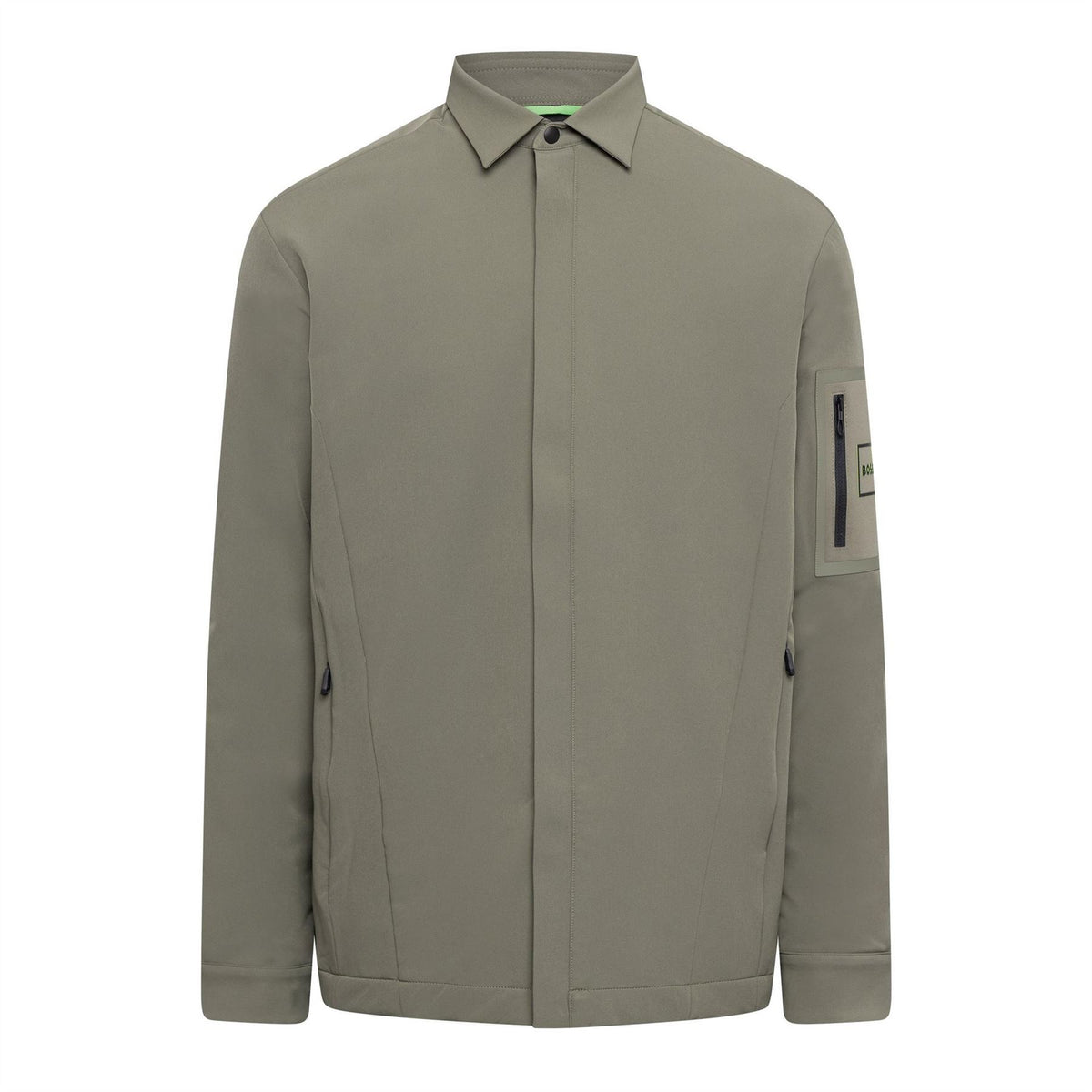 Boss Solid Patterned Shirt Jacket with Woven Cuff and Sleeve Pocket