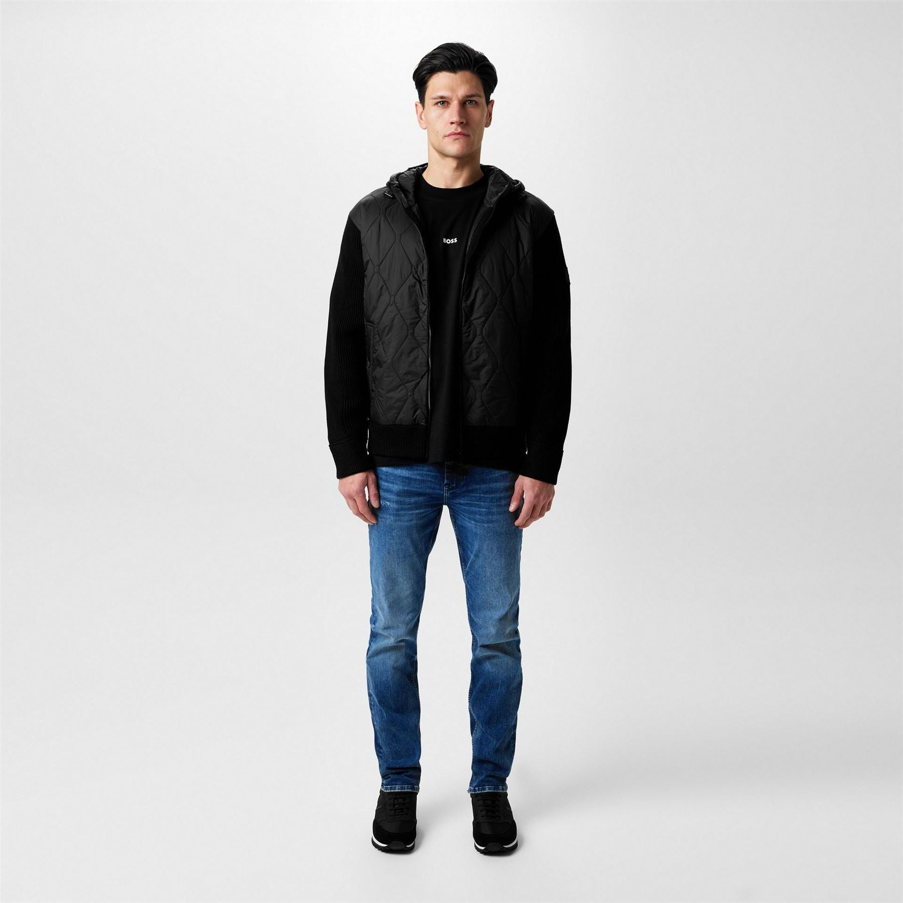 Boss Kaflero Wool Hooded Long Sleeve Quilted Jacket