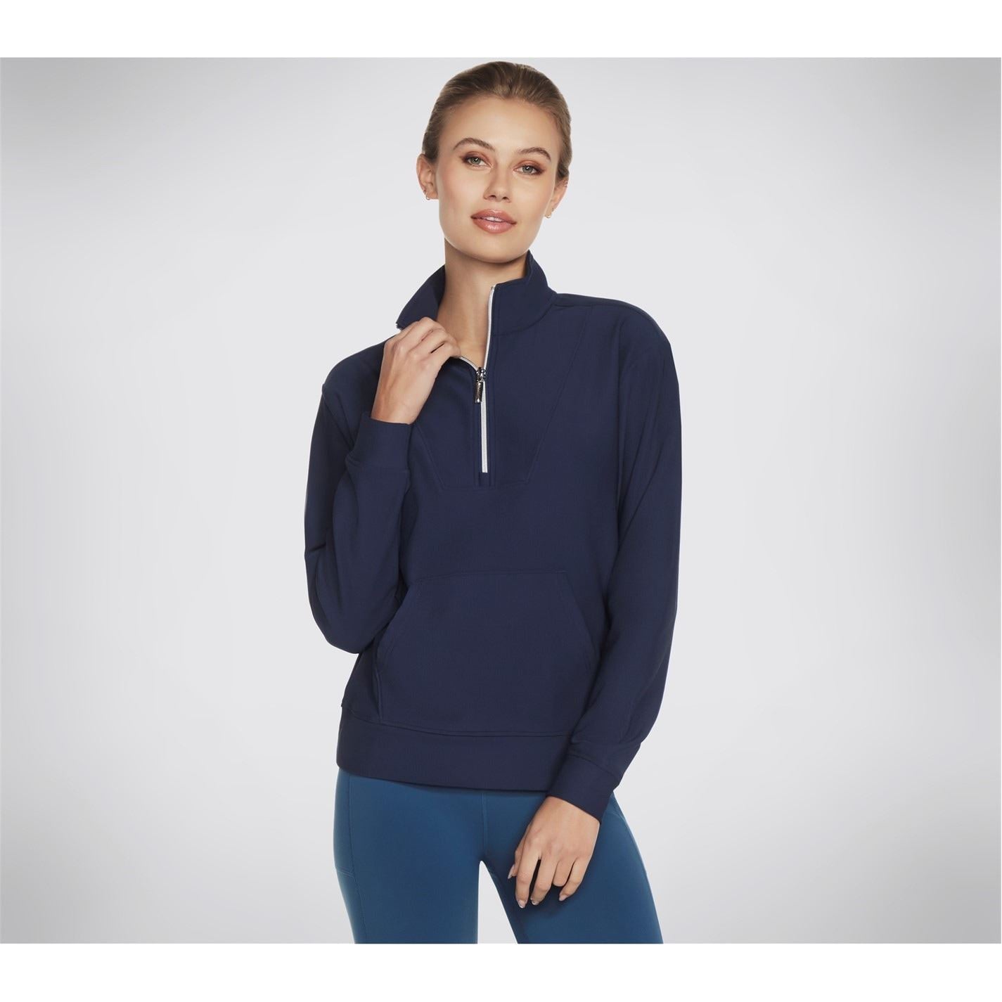 Skechers Womens Goluxe Rib 1 4 Zip Fleece