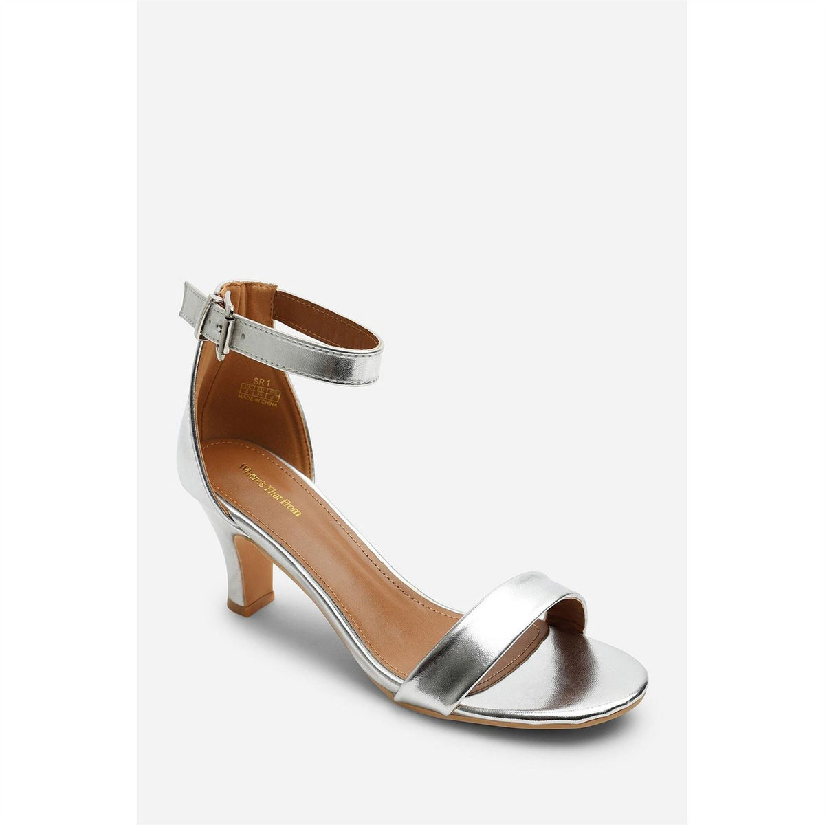 Wheres That From Two Strap Mid Block Heels