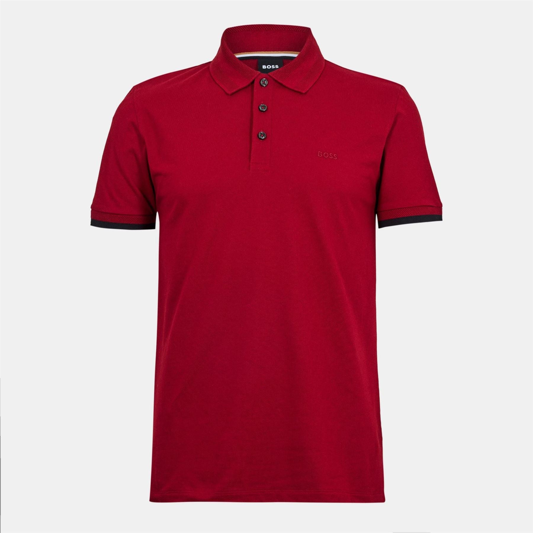 Boss Collared Neck Button Placket Polo Shirt