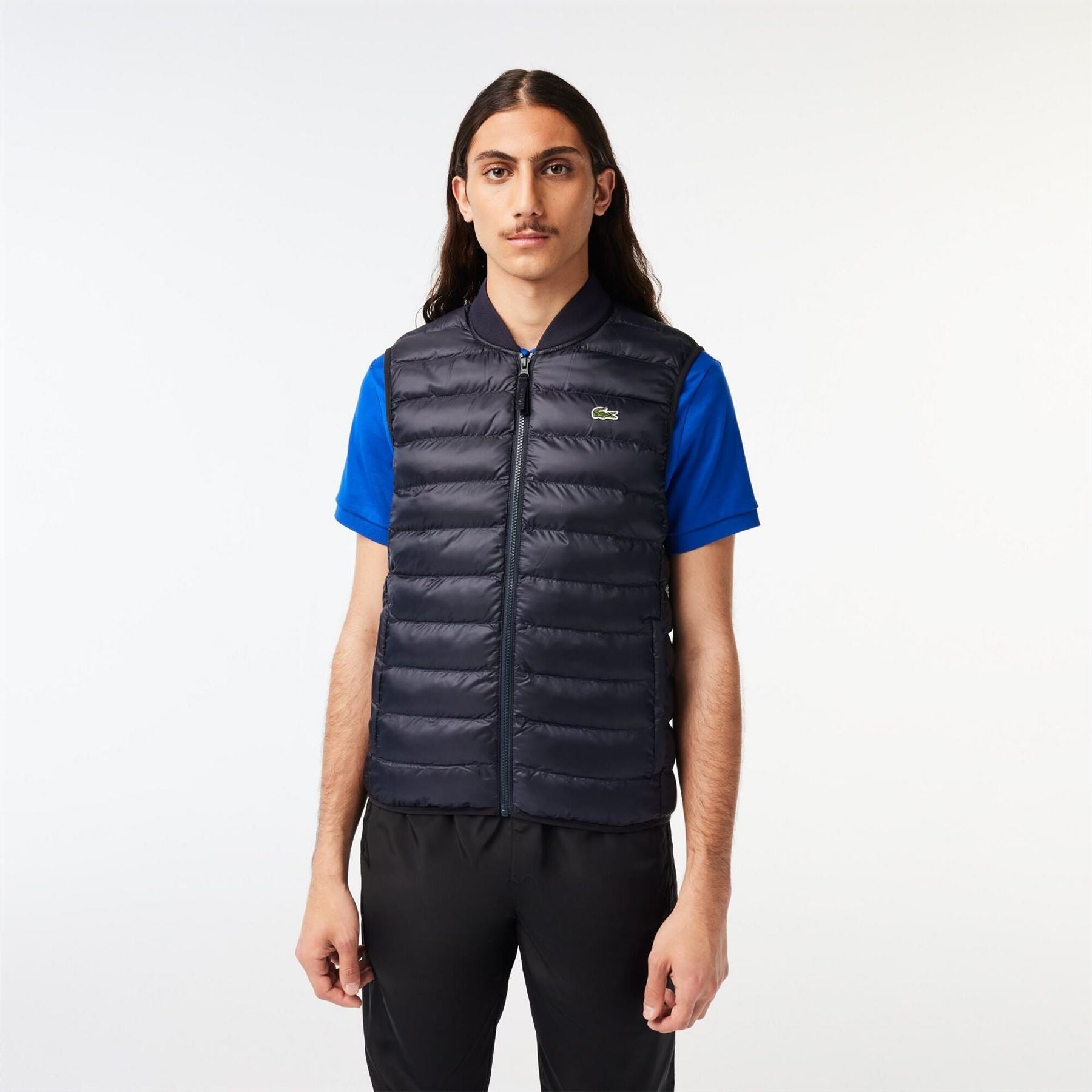 Lacoste Solid Patterned Gilet with Logo