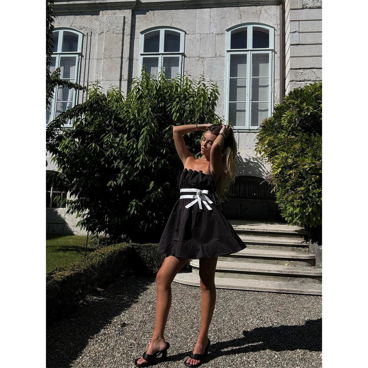 Collective The Label The Label Black Sleeveless Bow Mini Dress