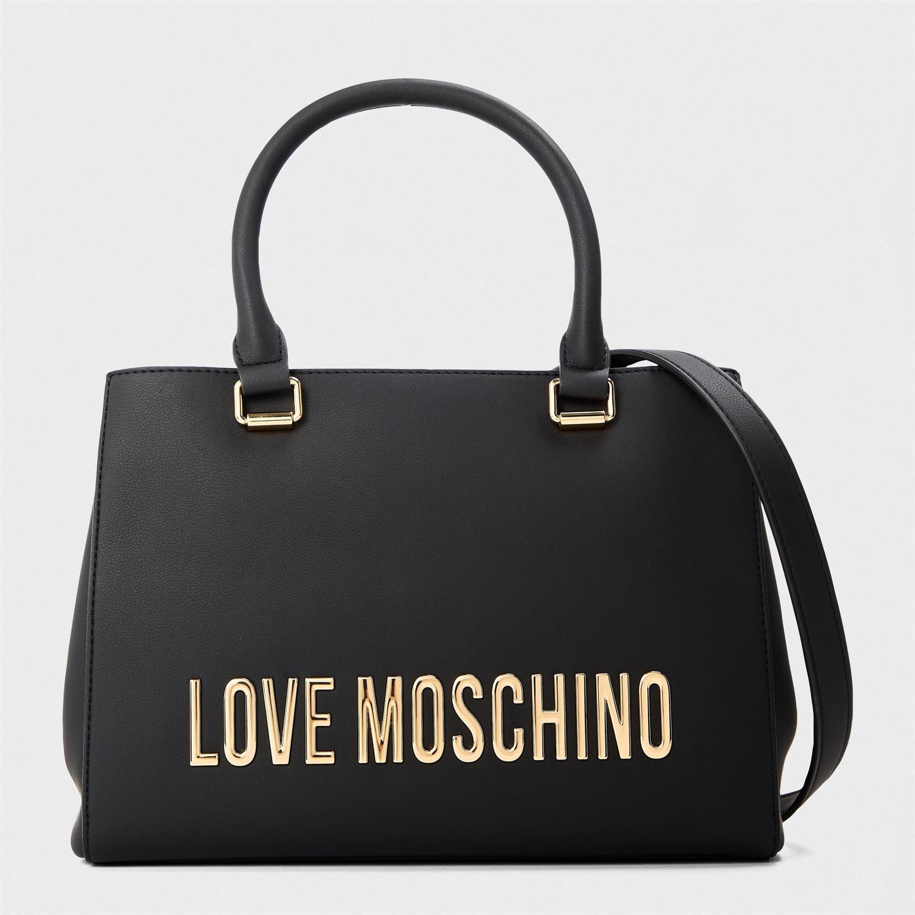 Love Moschino Solid Patterned Bold Tote with Metal Branding