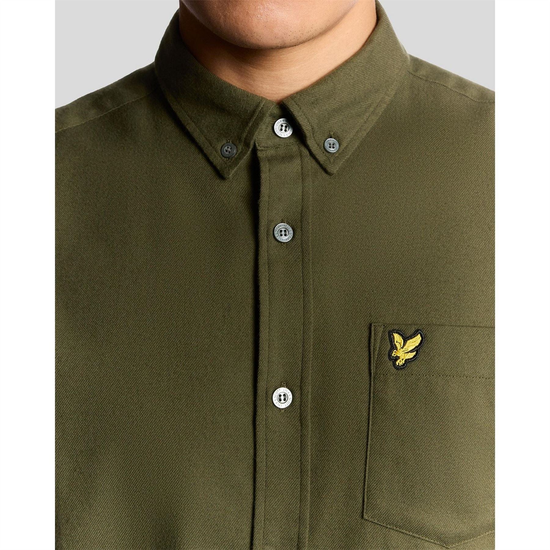 Lyle and Scott Flannel Button Down Collar Long Sleeve Shirt