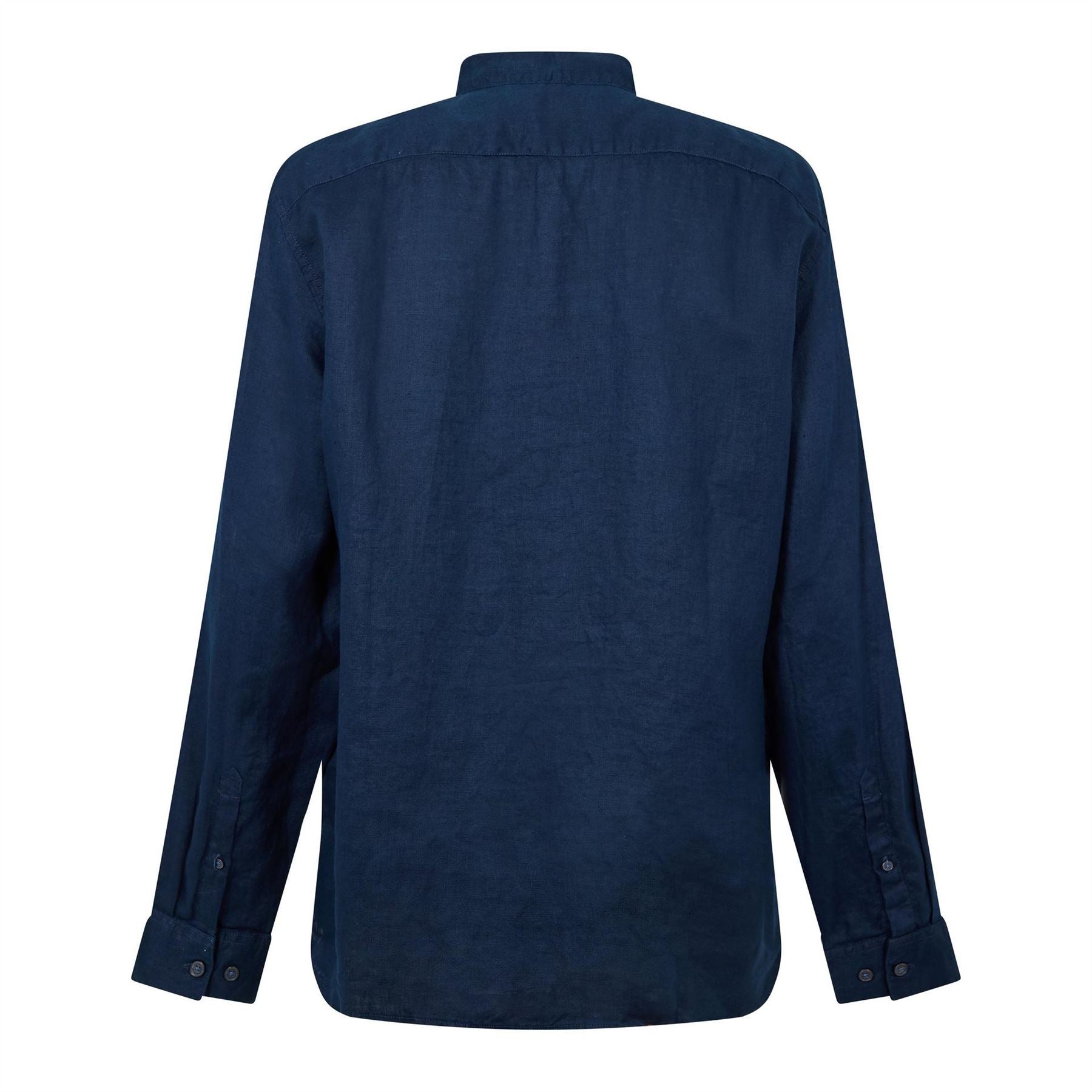 Timberland Linen Korean Collar Long Sleeve Oxford Shirt