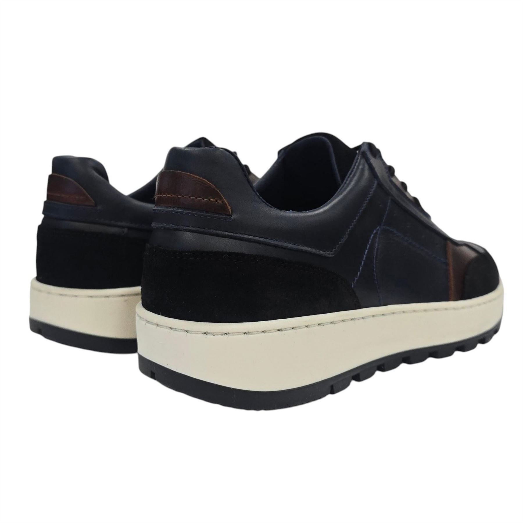Deakins Bell Leather Lace Up Memory Foam Low Top Trainers