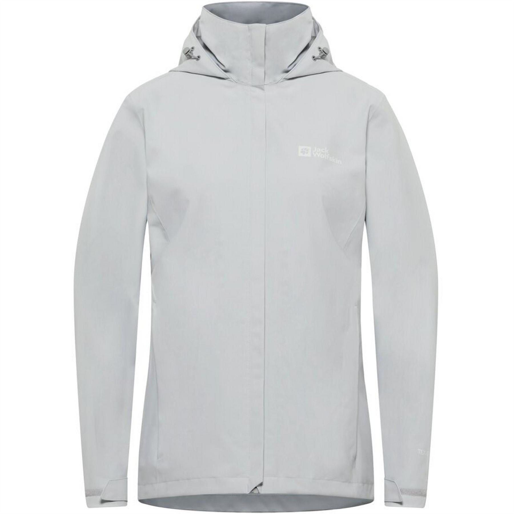 Jack Wolfskin Trailtime Hooded Solid Patterned Rain Jacket