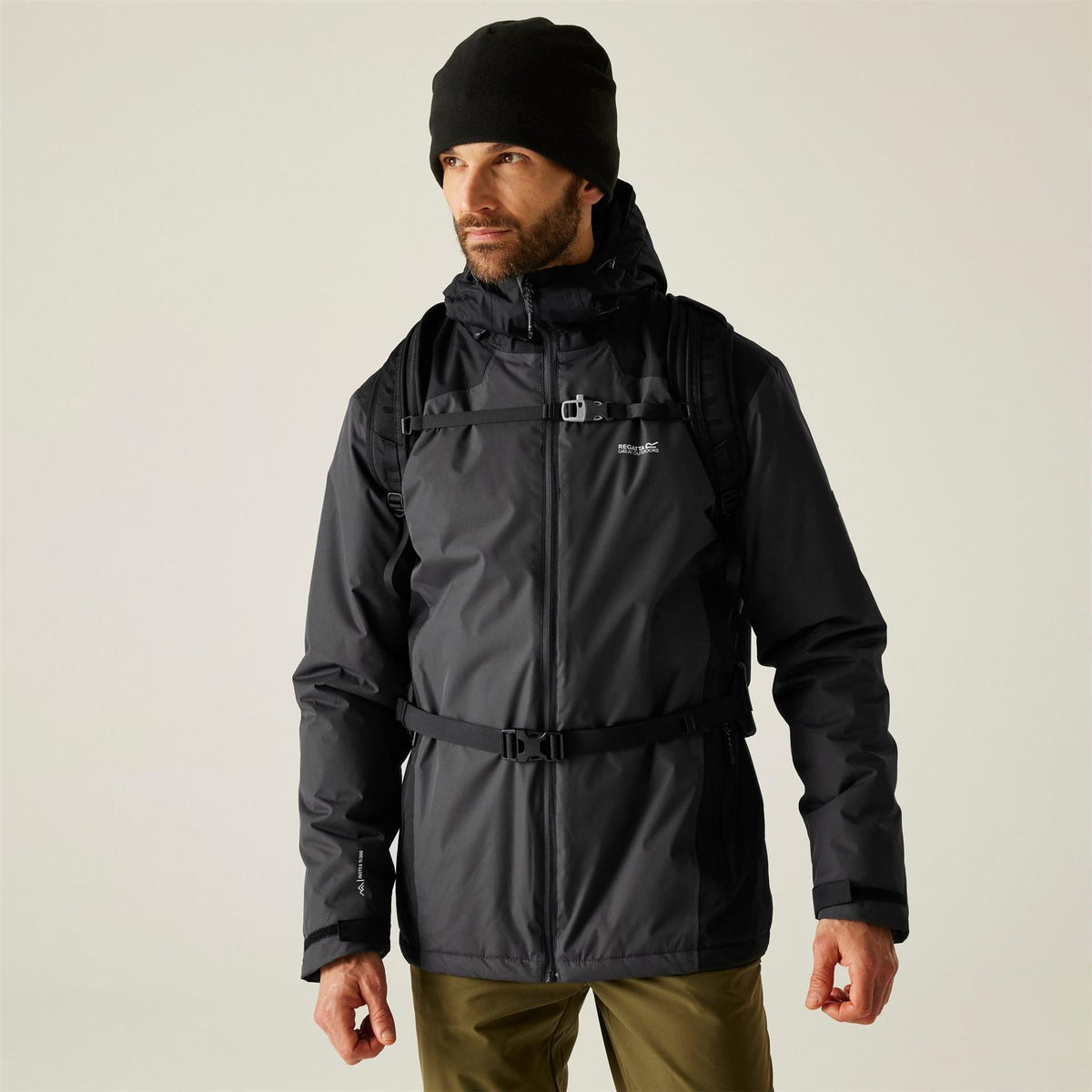 Regatta Thornridge Solid Patterned Hooded Rain Jacket