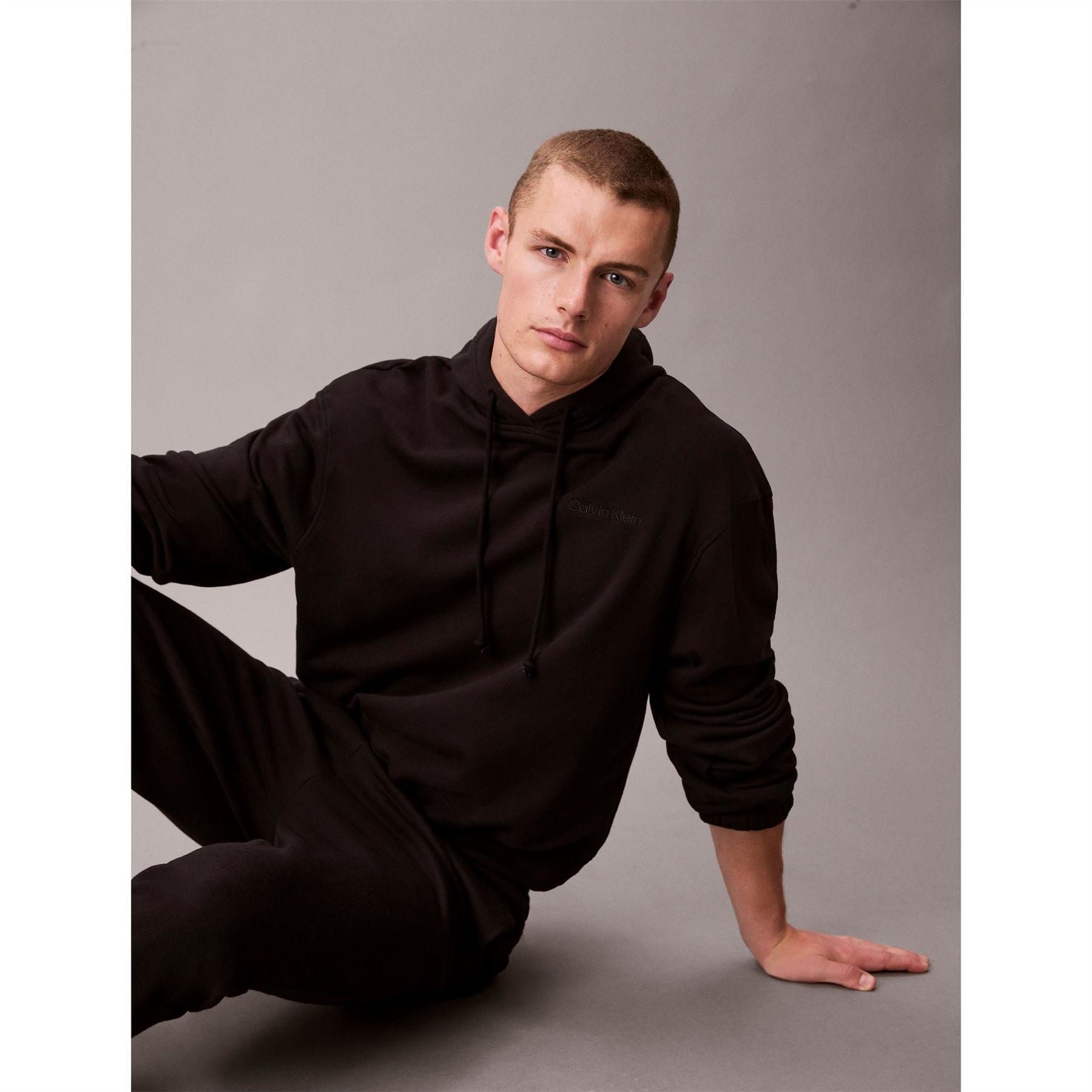 Calvin Klein Logo Print Hooded Neck Long Sleeve Sweatshirt