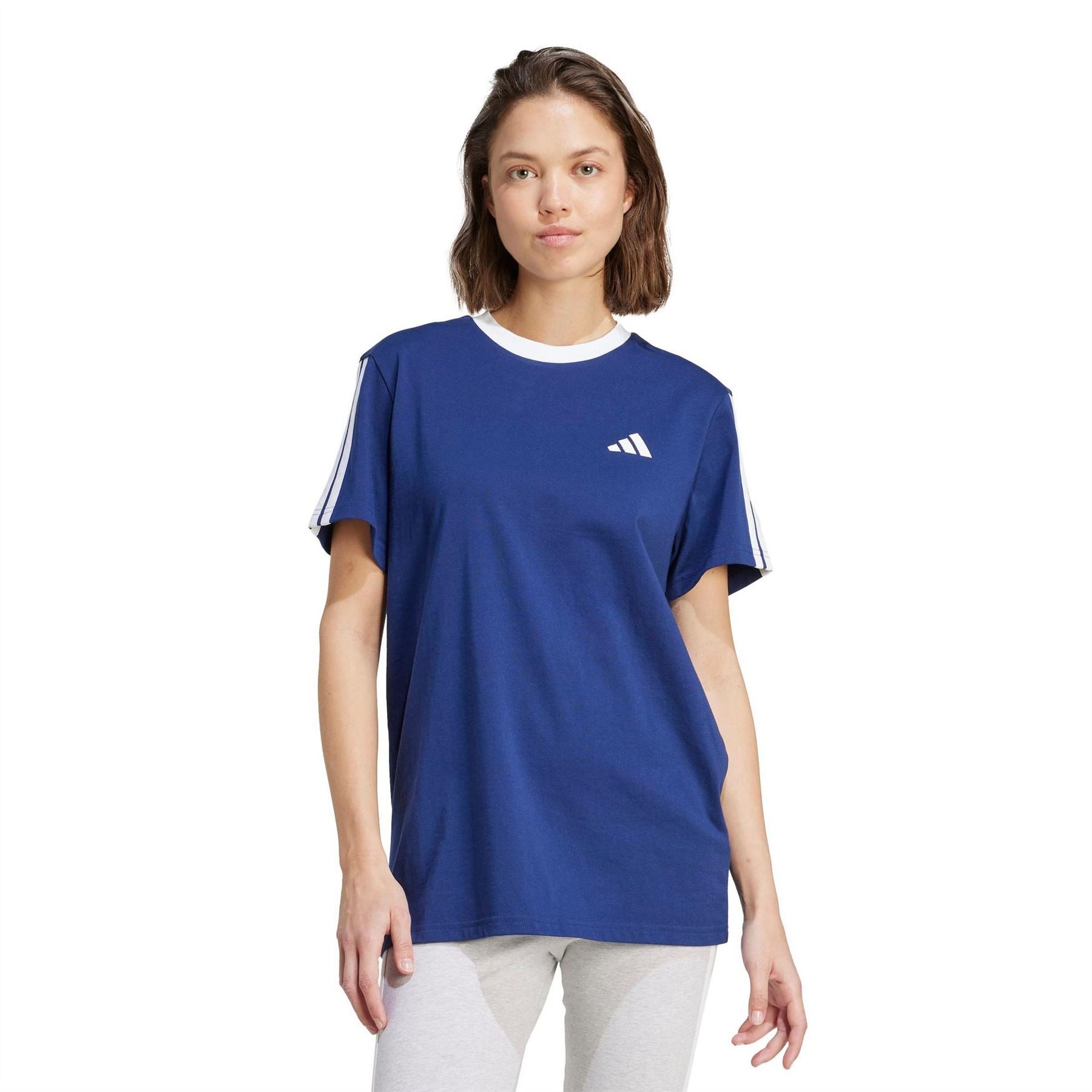 adidas Womens Essentials 3 Stripe T-Shirt