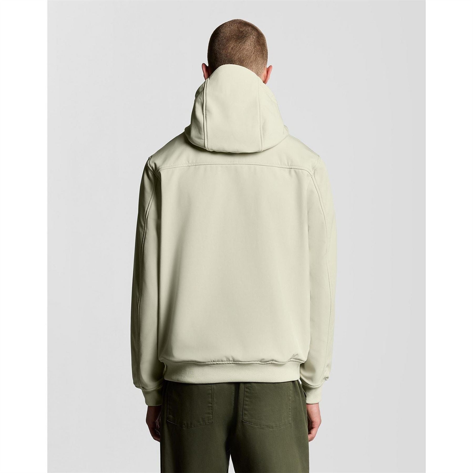 Lyle and Scott Solid Patterned Hooded Softshell Jacket with Ribbed Cuff