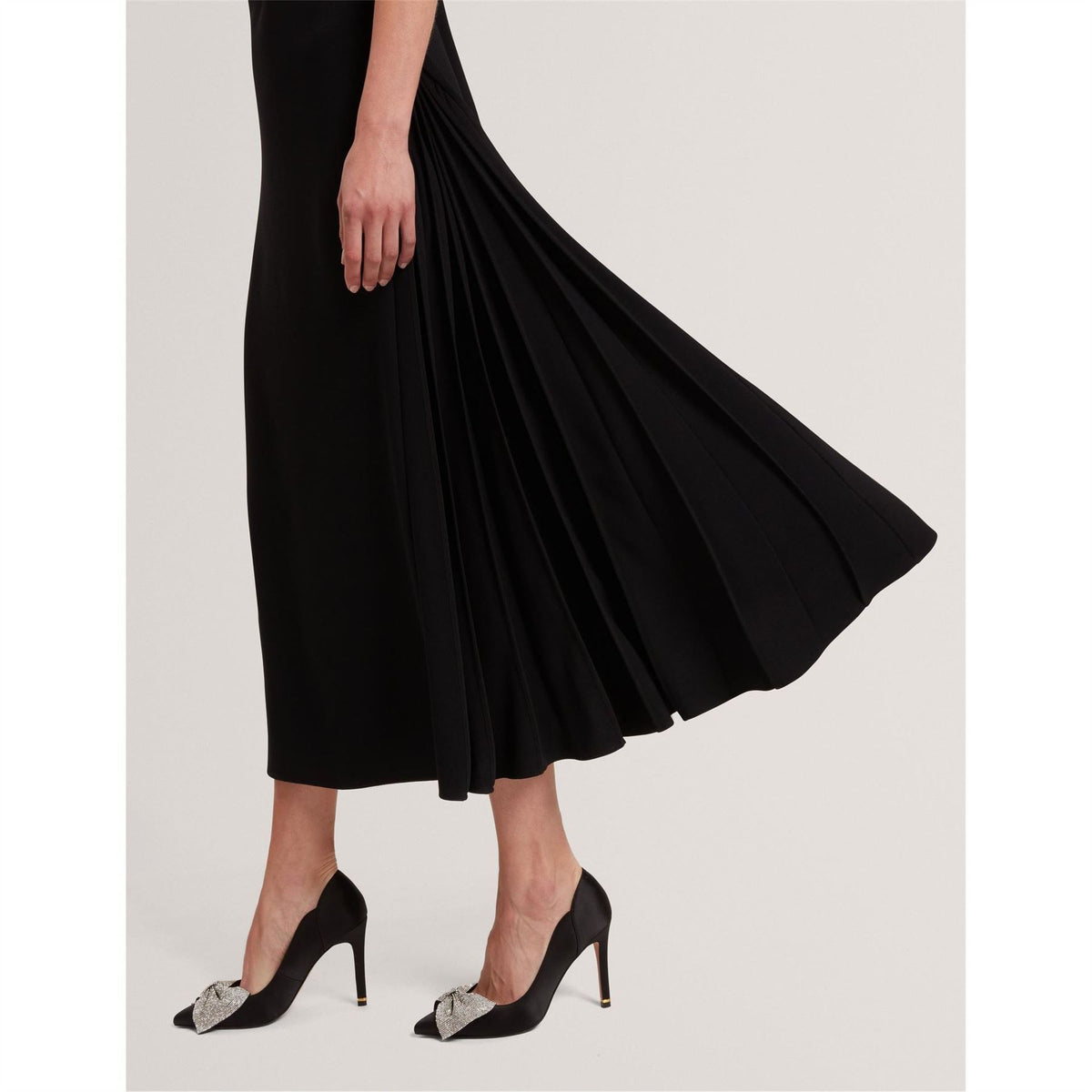 Ted Baker Pleat Sleeveless Midi A-Line Dress