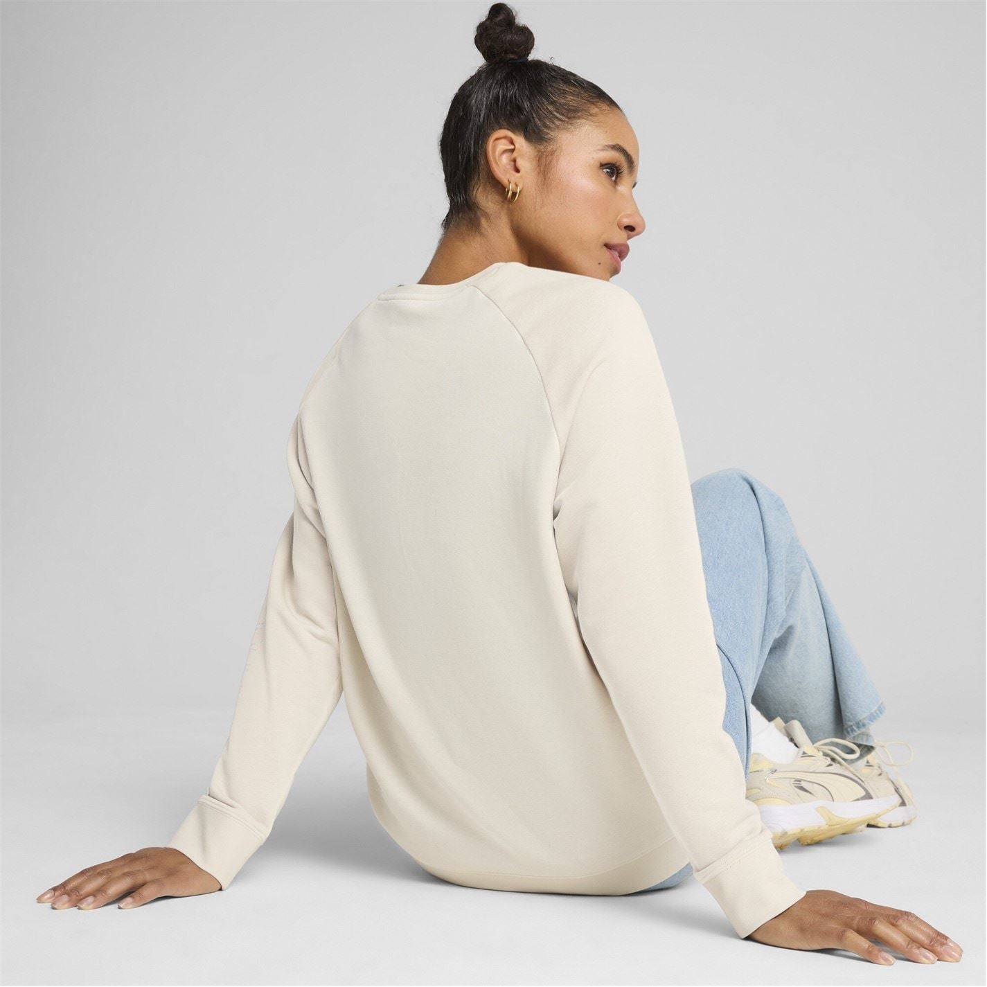 Puma Crew Neck Relaxed Fit Long Sleeve Sweatshirt