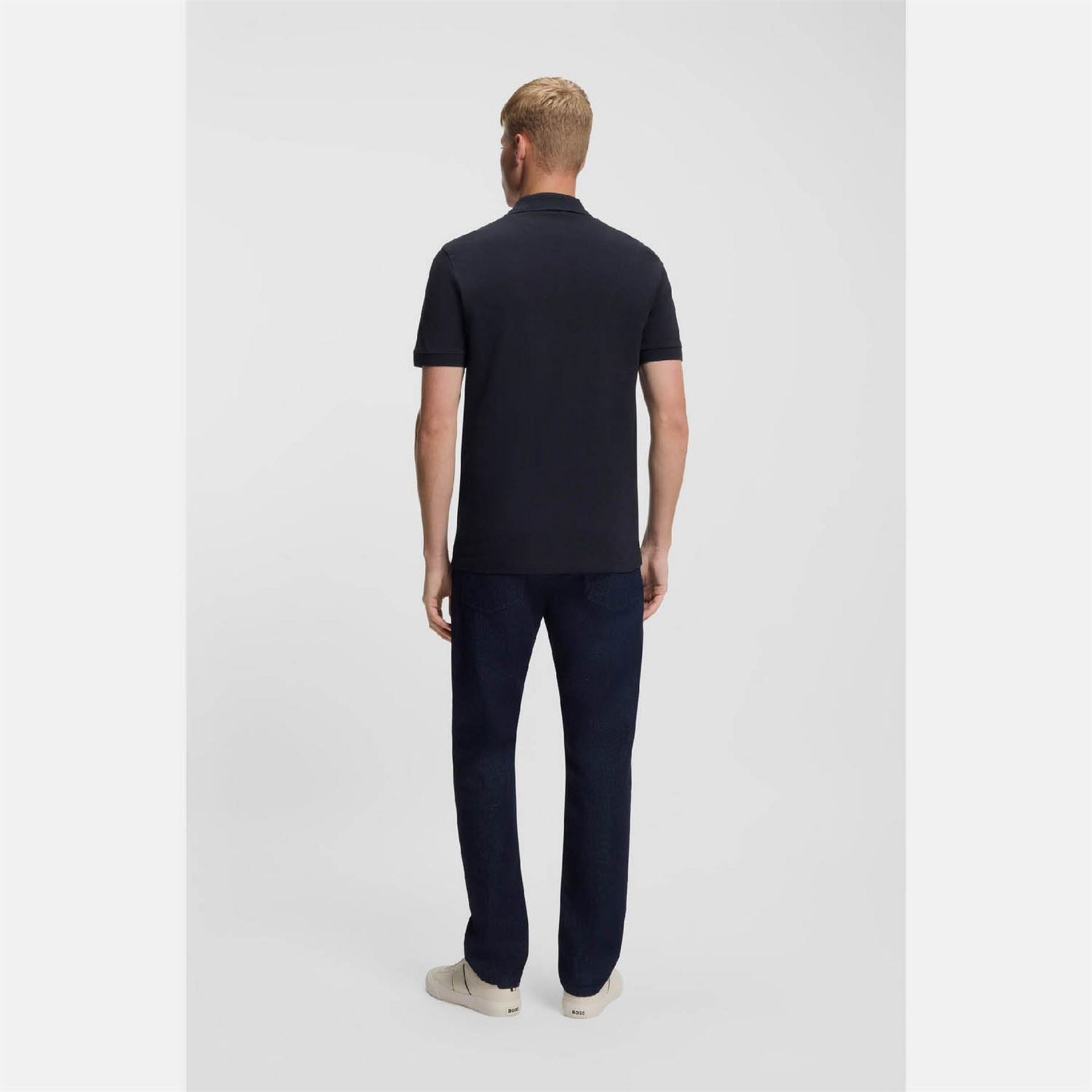 Boss Collared Neck Button Placket Polo Shirt