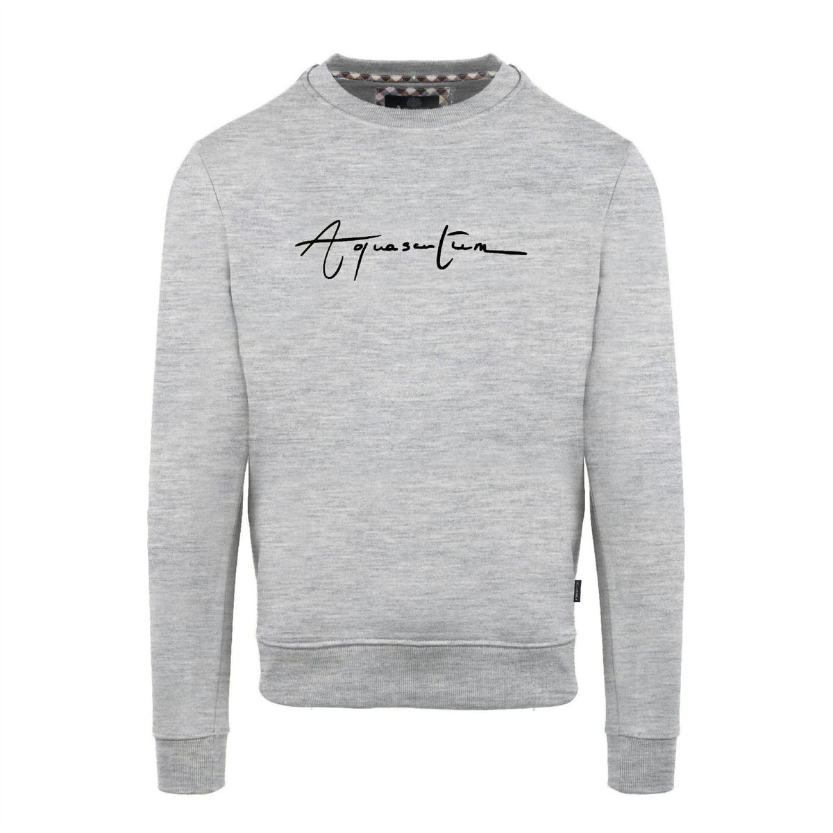 Aquascutum Crew Neck Ribbed Collar Long Sleeve Sweatshirt