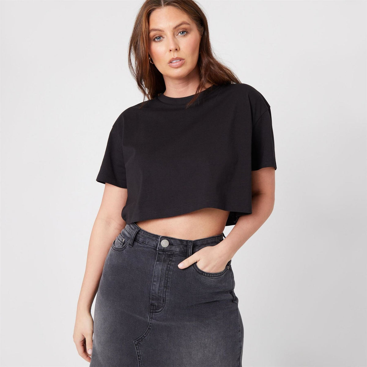 Be You Cropped Crew Neck Regular Fit T-Shirt
