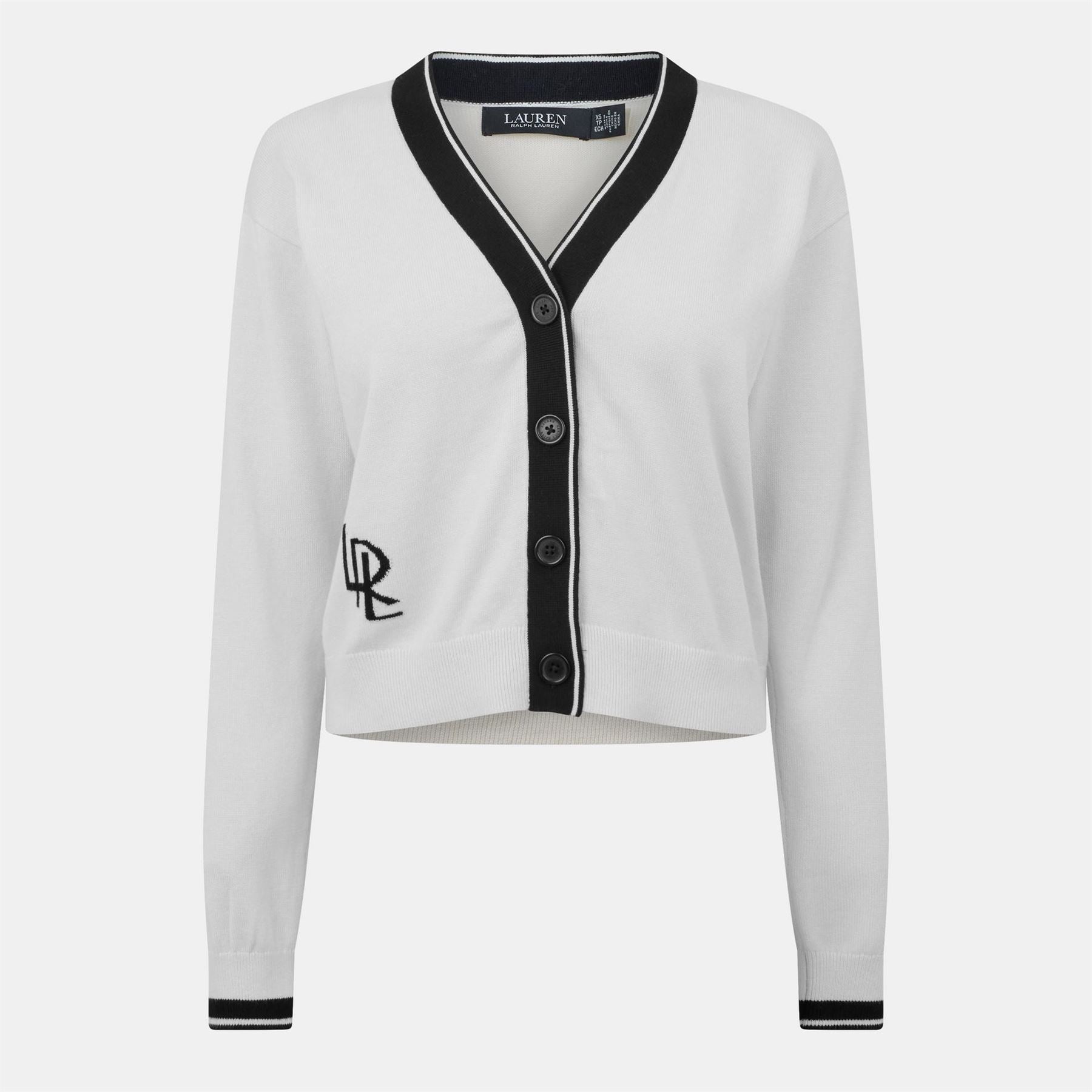 Lauren by Ralph Lauren Cropped Relaxed Fit V-Neck Sweater