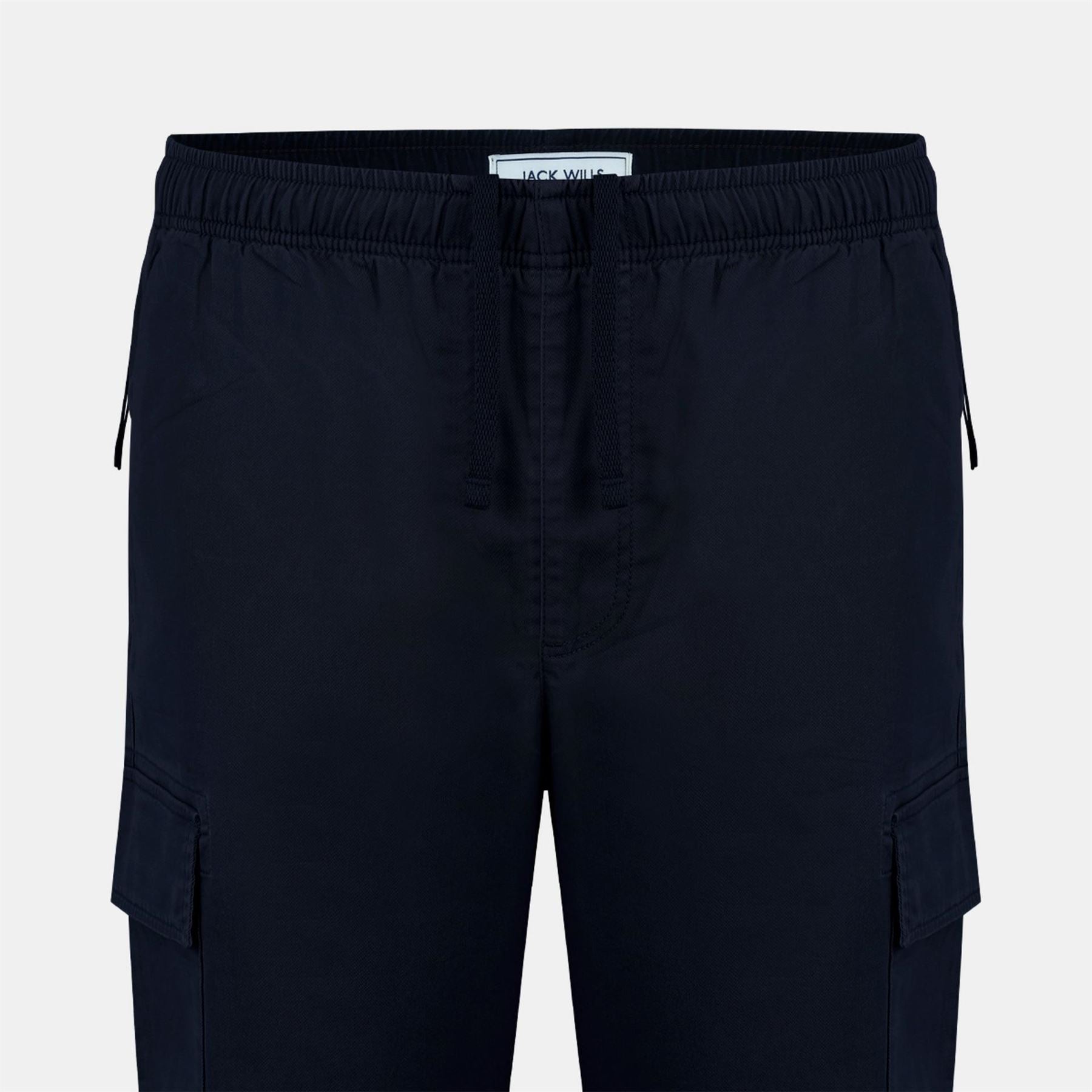 Jack Wills Solid Patterned Elastic Cuff Cargo Combat Pants