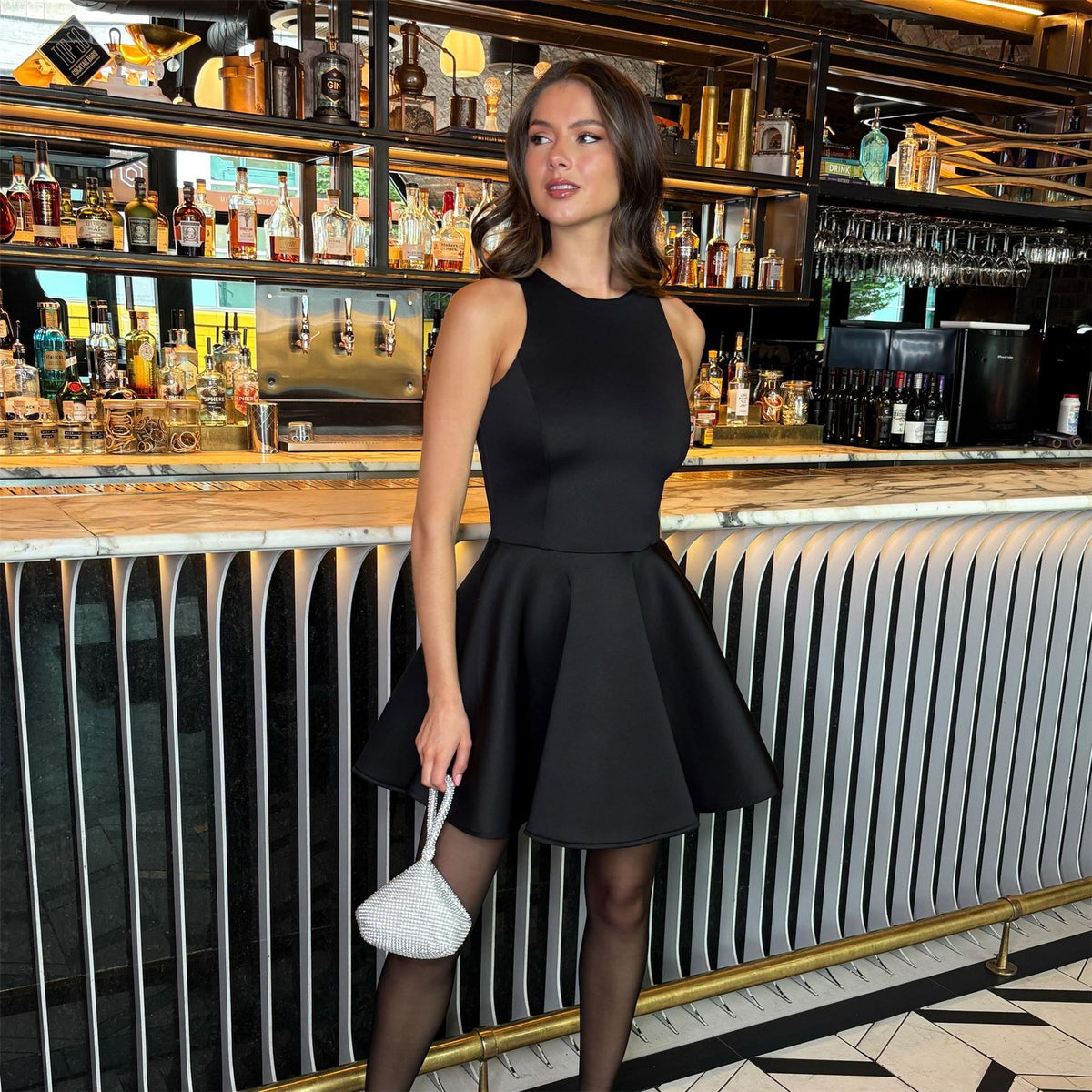 AX Paris Scuba Sleeveless Skater Dress