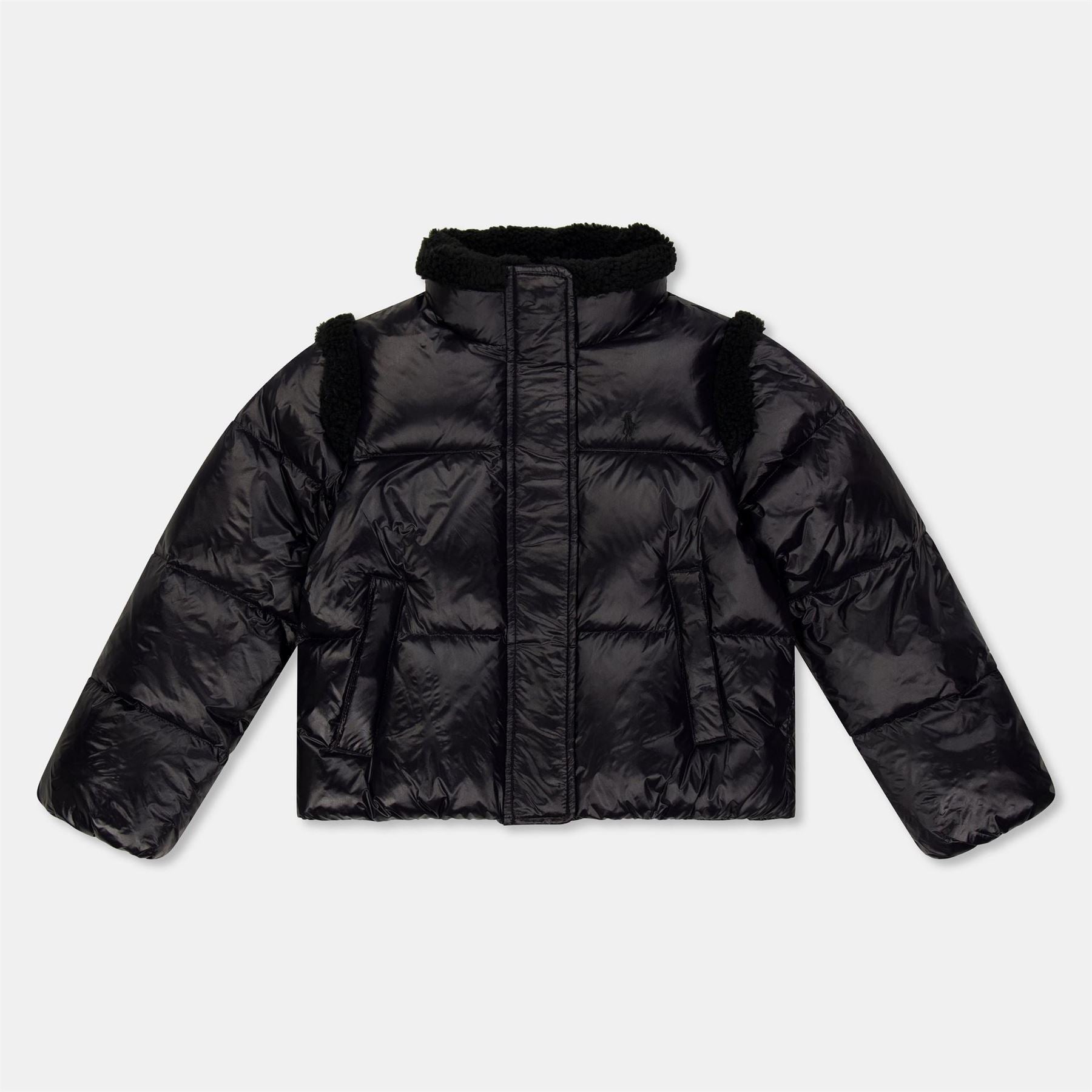 Polo Ralph Lauren Solid Patterned Snap Button Puffer Jacket