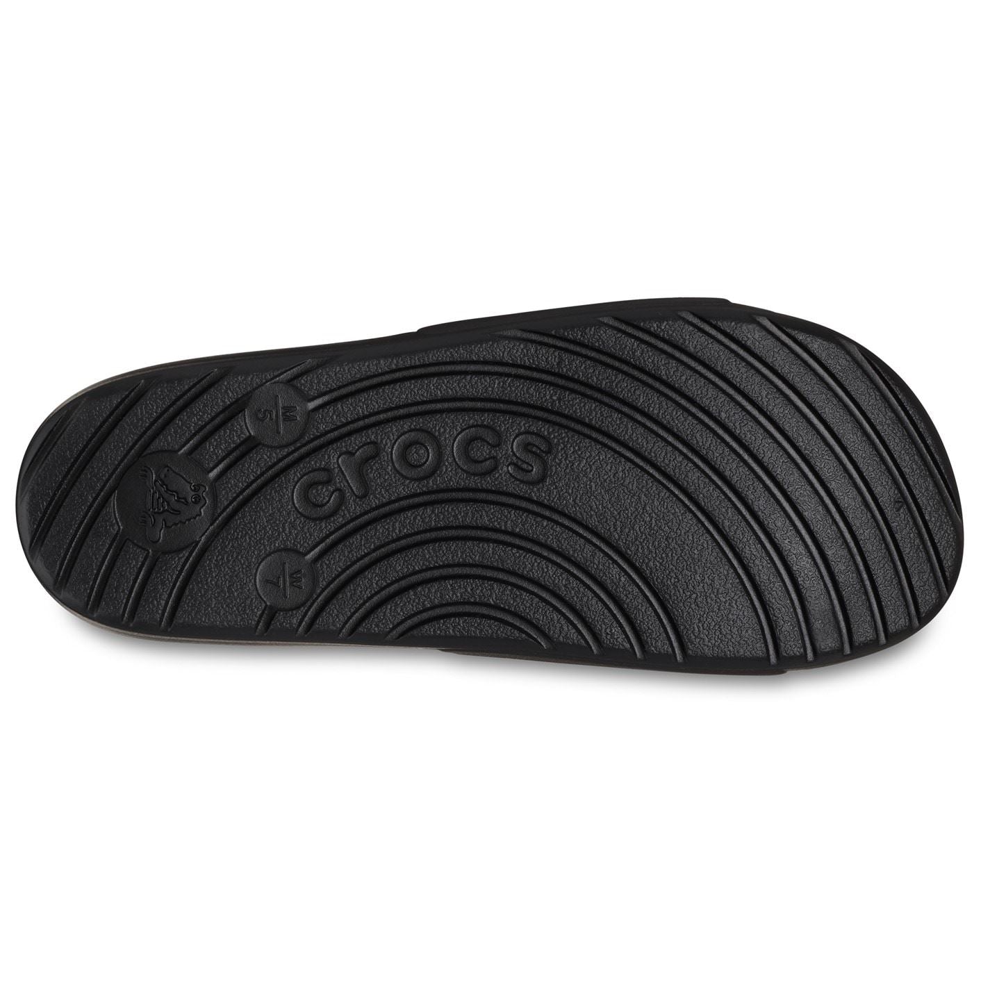 Crocs Logo Print Open Toe Flat Heel Slides