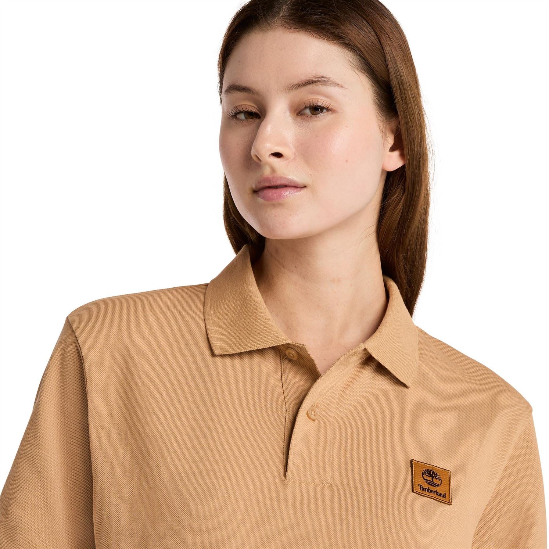 Timberland Woven Badge White Short Sleeve Polo Shirt