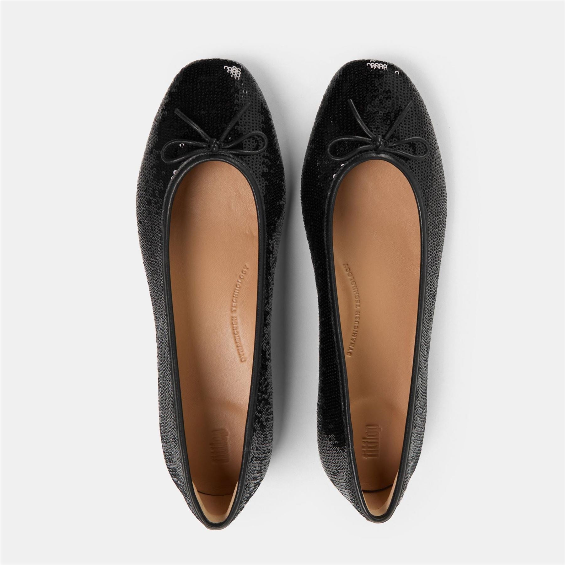 Fitflop Bow Sequin Slip On Ballet Pumps