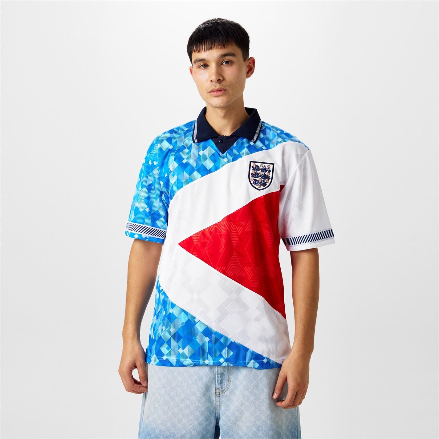 Score Draw England 1990 Mash Up Retro Football Shirt