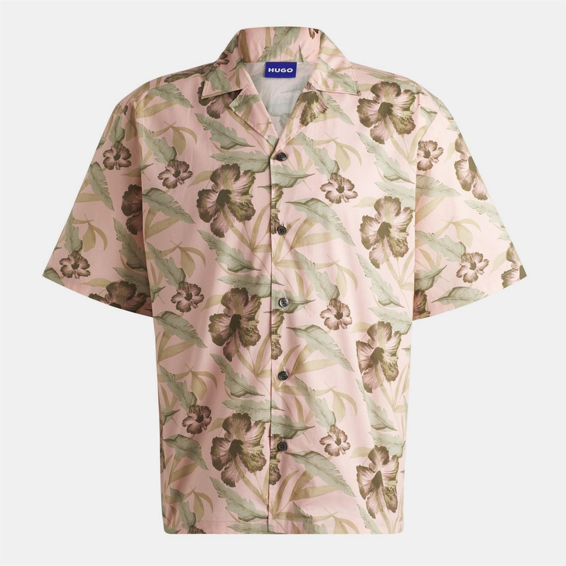 Hugo Eligino Blue Short Sleeve Patterned Shirt