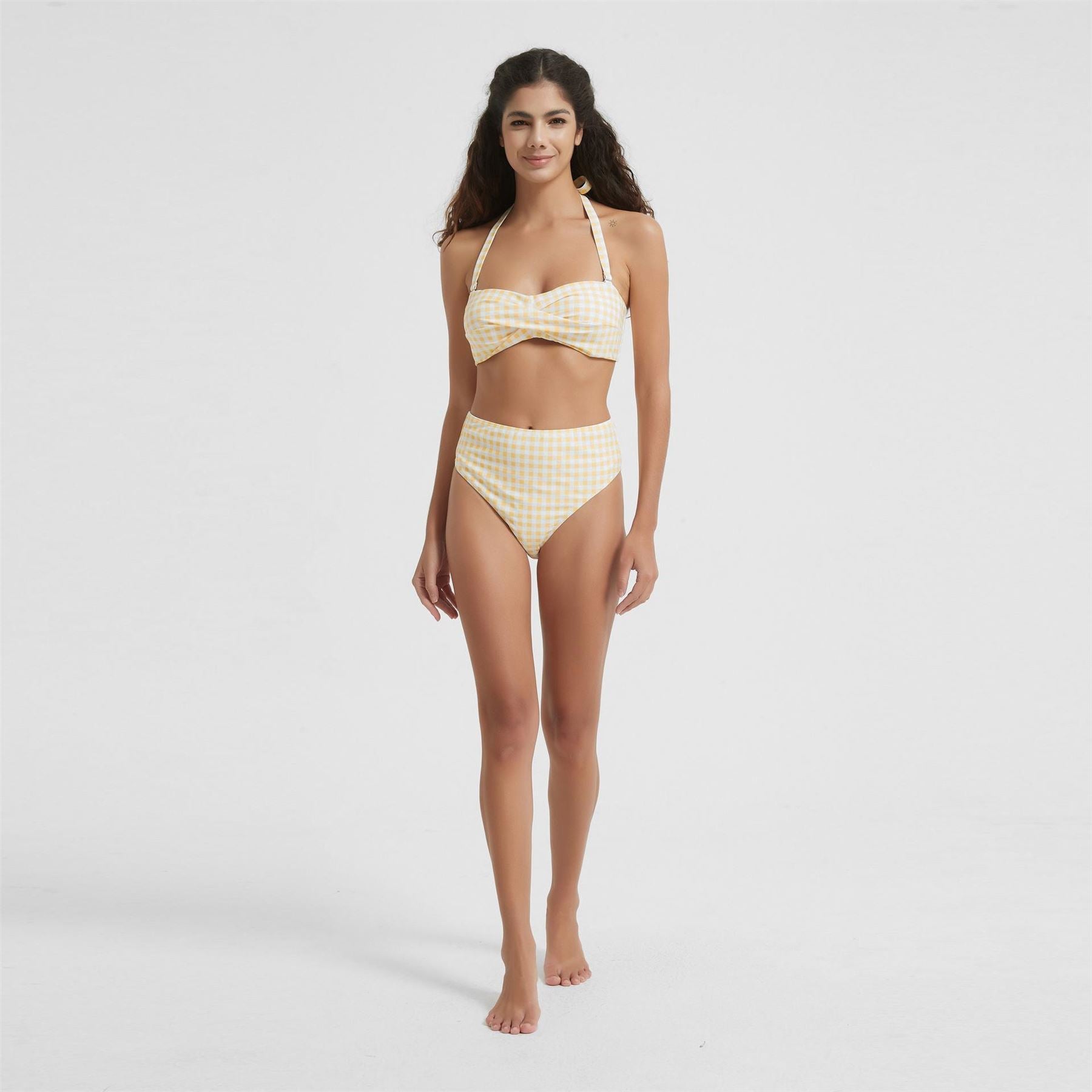 Be You Womens High Waist High Leg Bikini Bottoms
