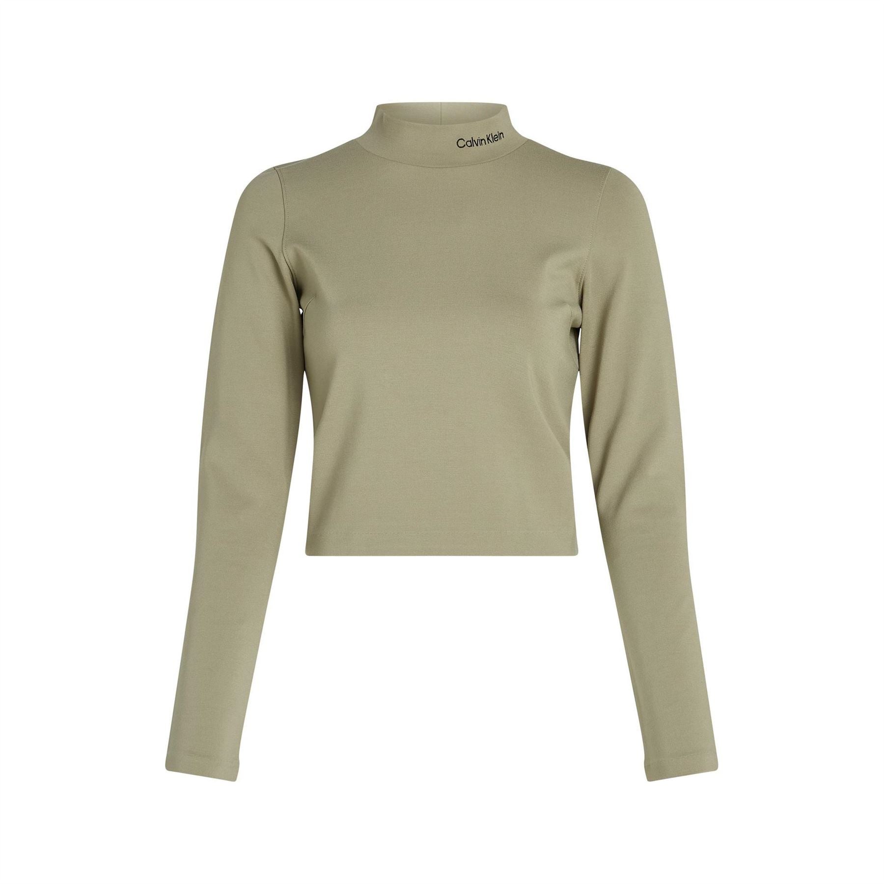 Calvin Klein Jeans Logo Cropped Mock Neck Sweater