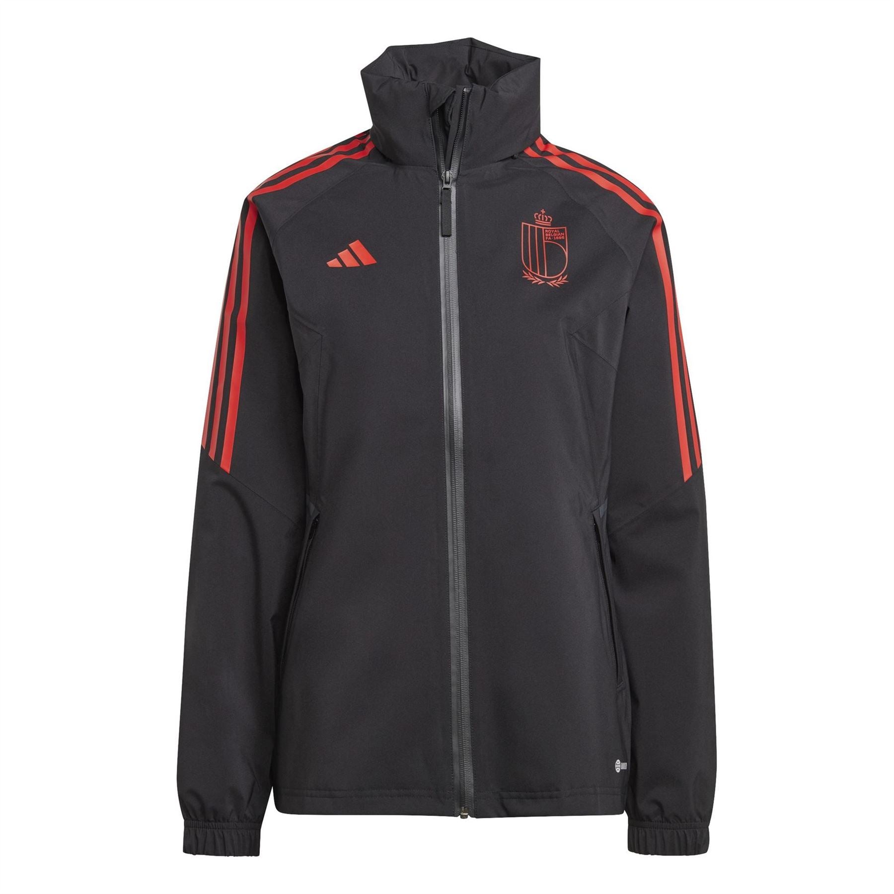 adidas Three Stripes Full Zipper Rain Jacket with Zipped Pocket