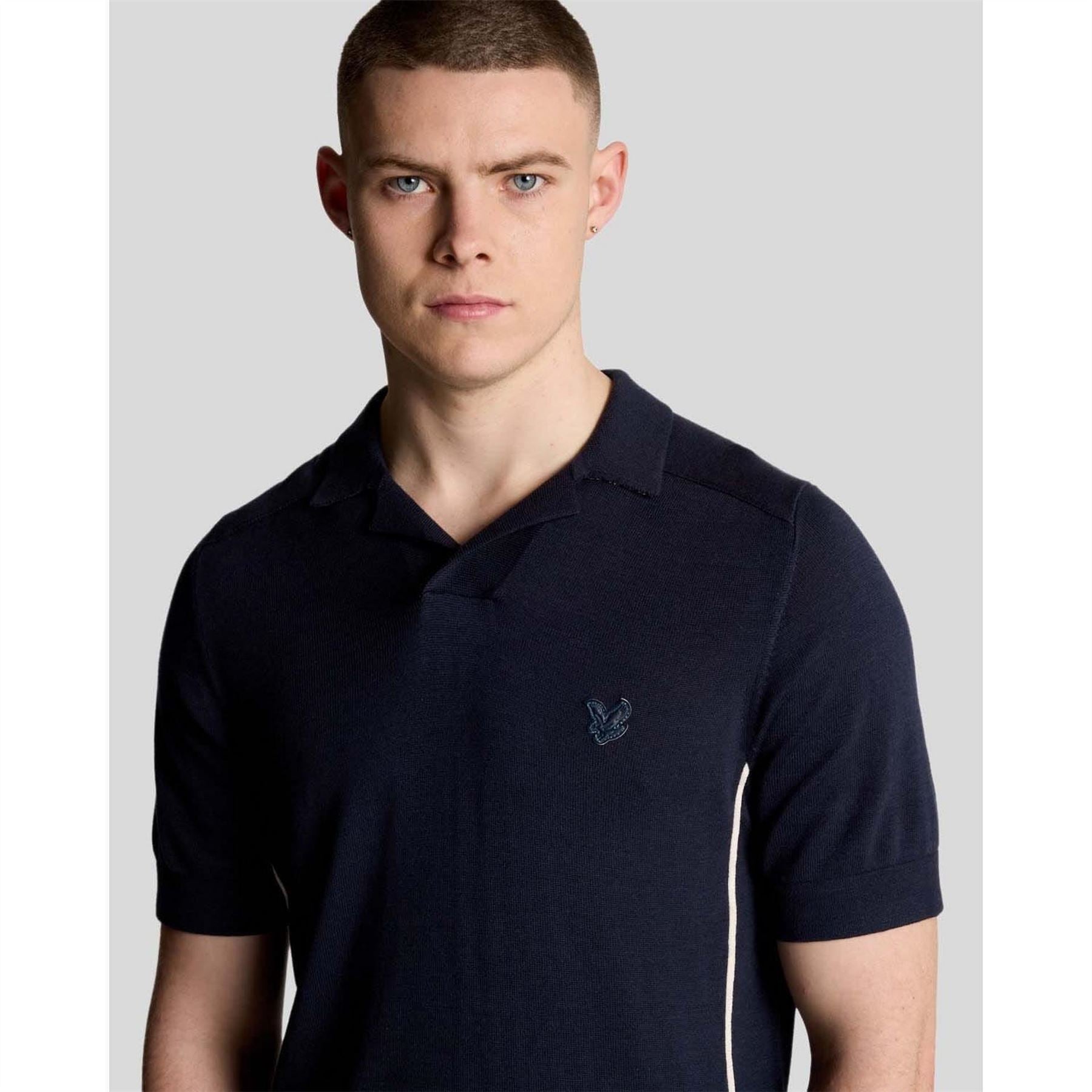 Lyle and Scott Tipped Knitted Polo Shirt
