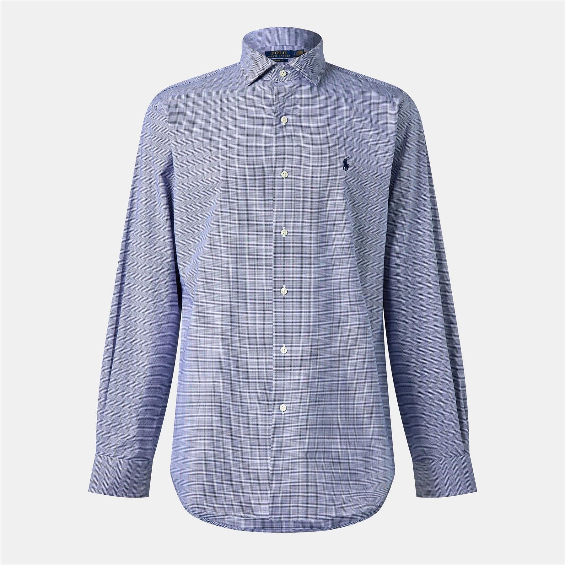 Polo Ralph Lauren Poplin Check Regular Fit Point Collar Cuff Sleeve Shirt