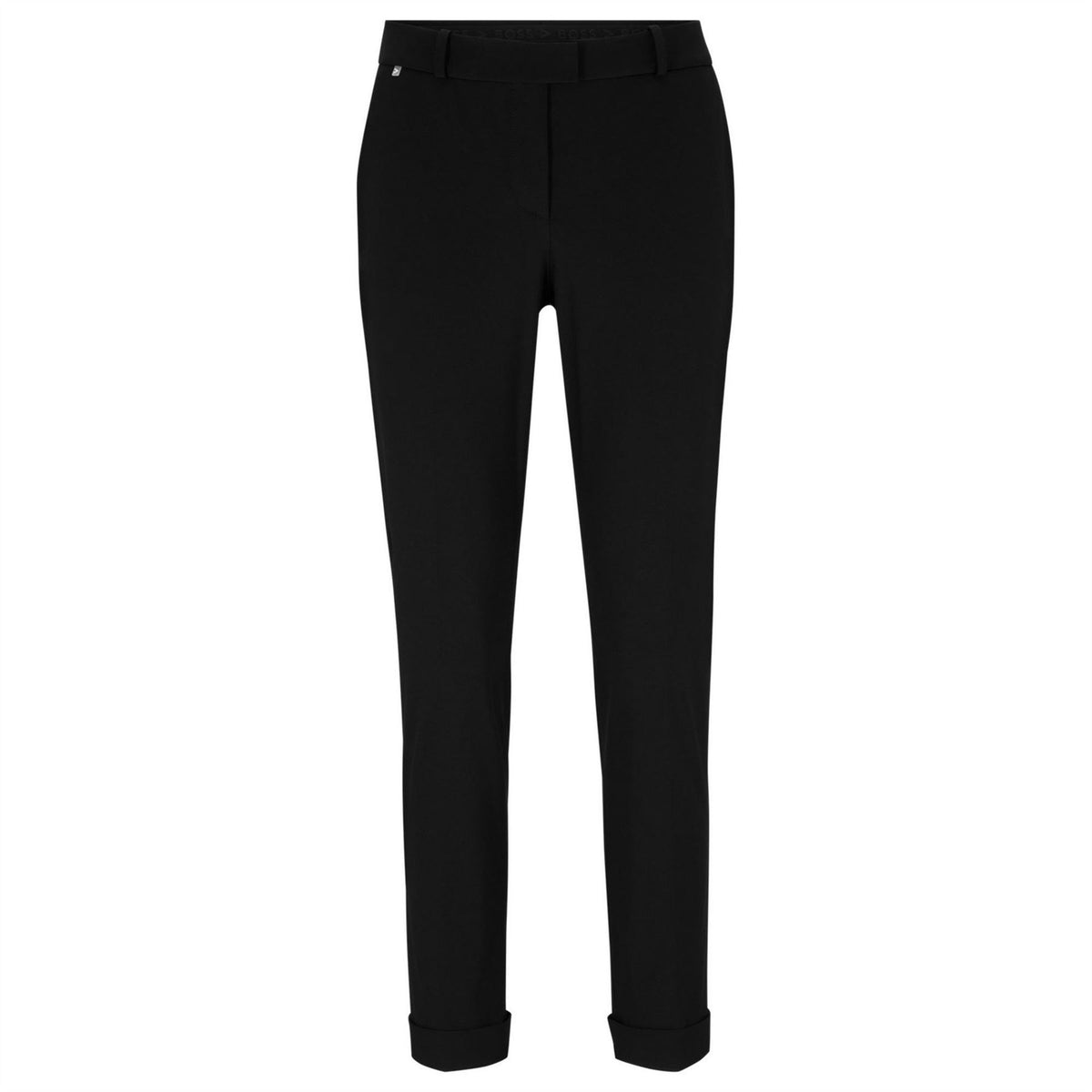 Boss Solid Patterned Roll Up Cuff Trousers