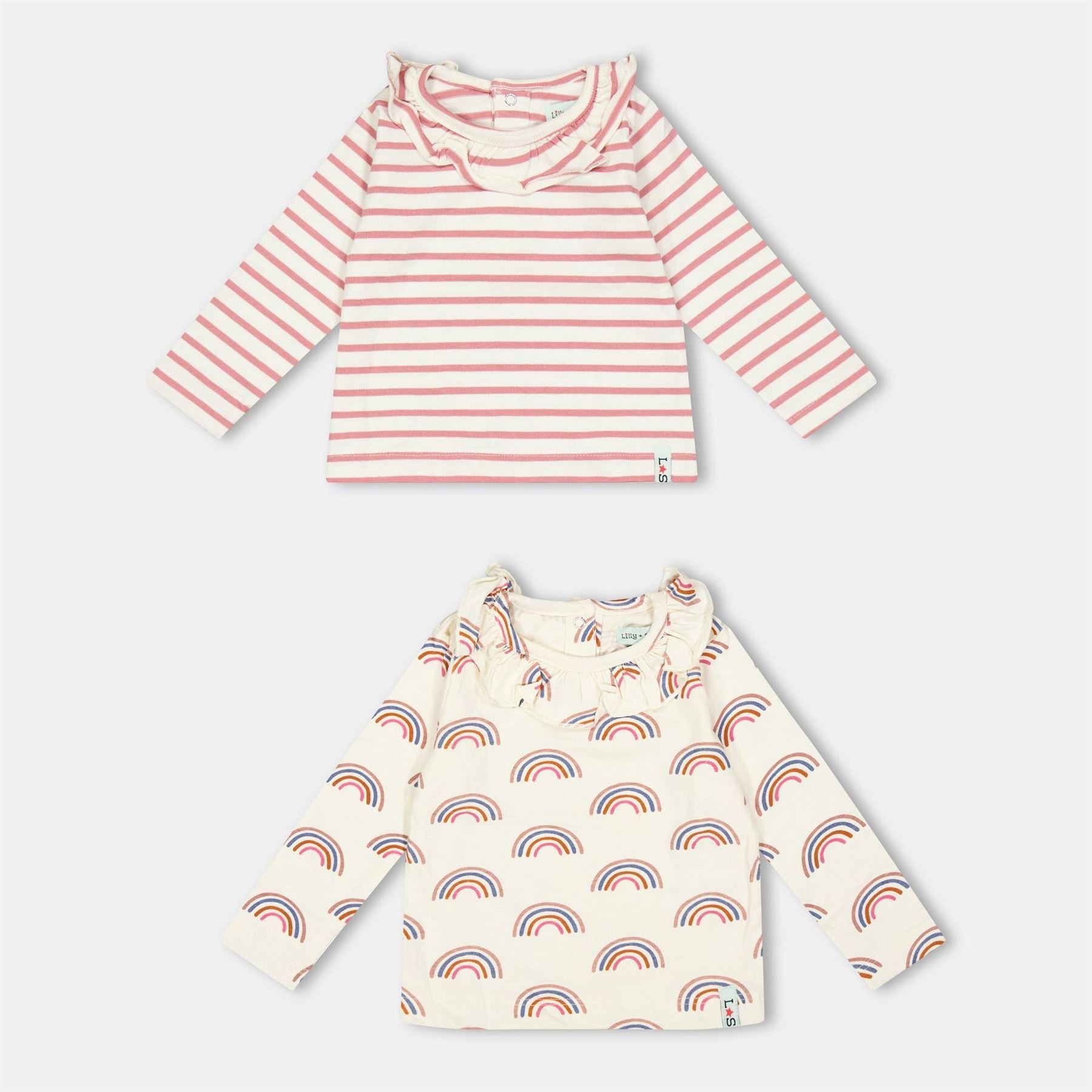 Lilly and Sid Regular Fit Rainbow Stripe T-Shirt